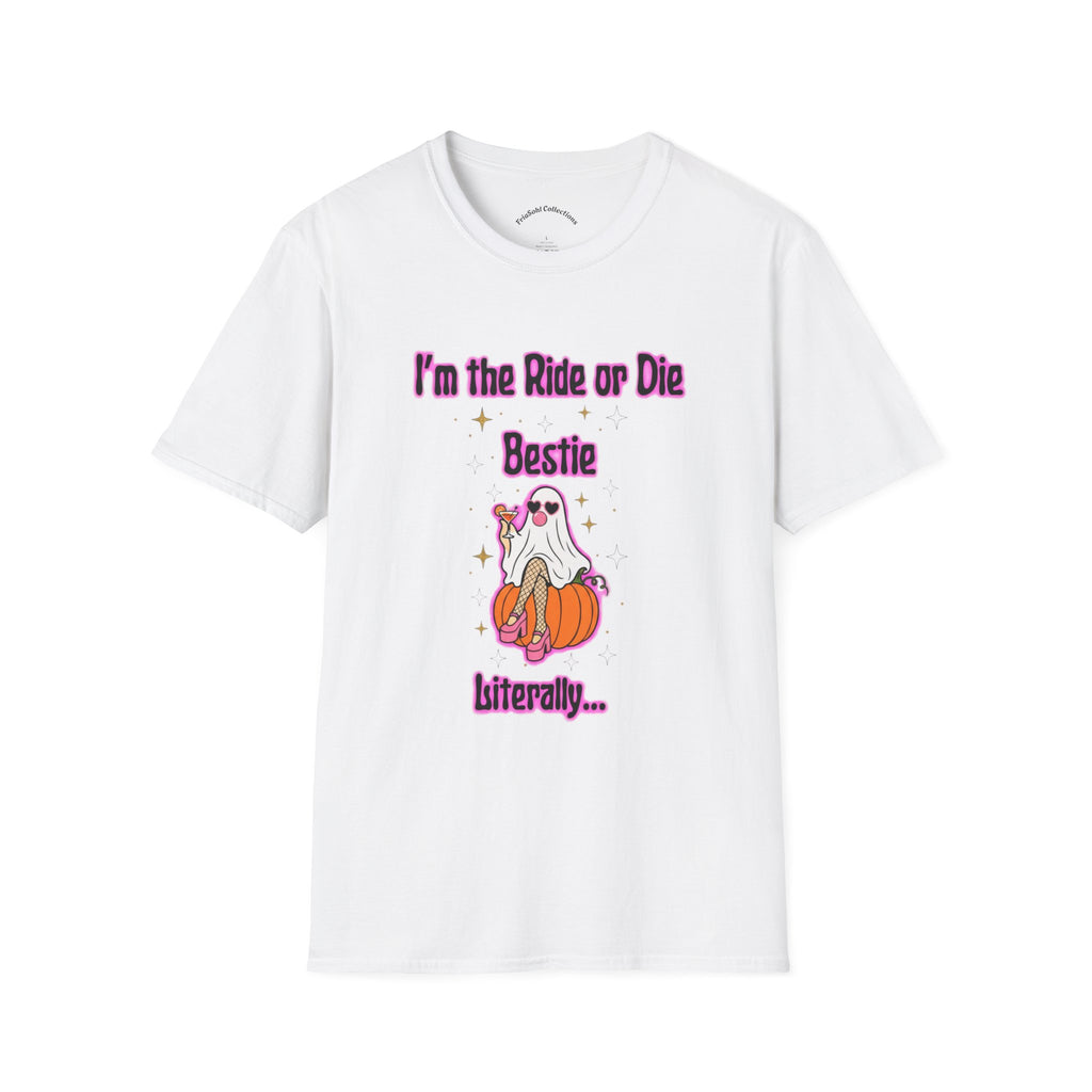 Ride or Die Bestie T-Shirt — Cute Ghost BFF Graphic Tee