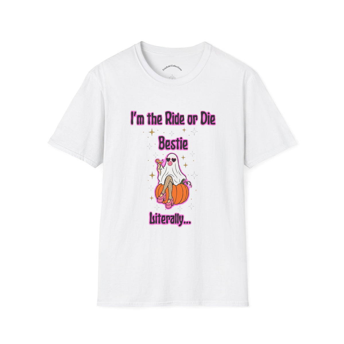 Ride or Die Bestie T-Shirt — Cute Ghost BFF Graphic Tee