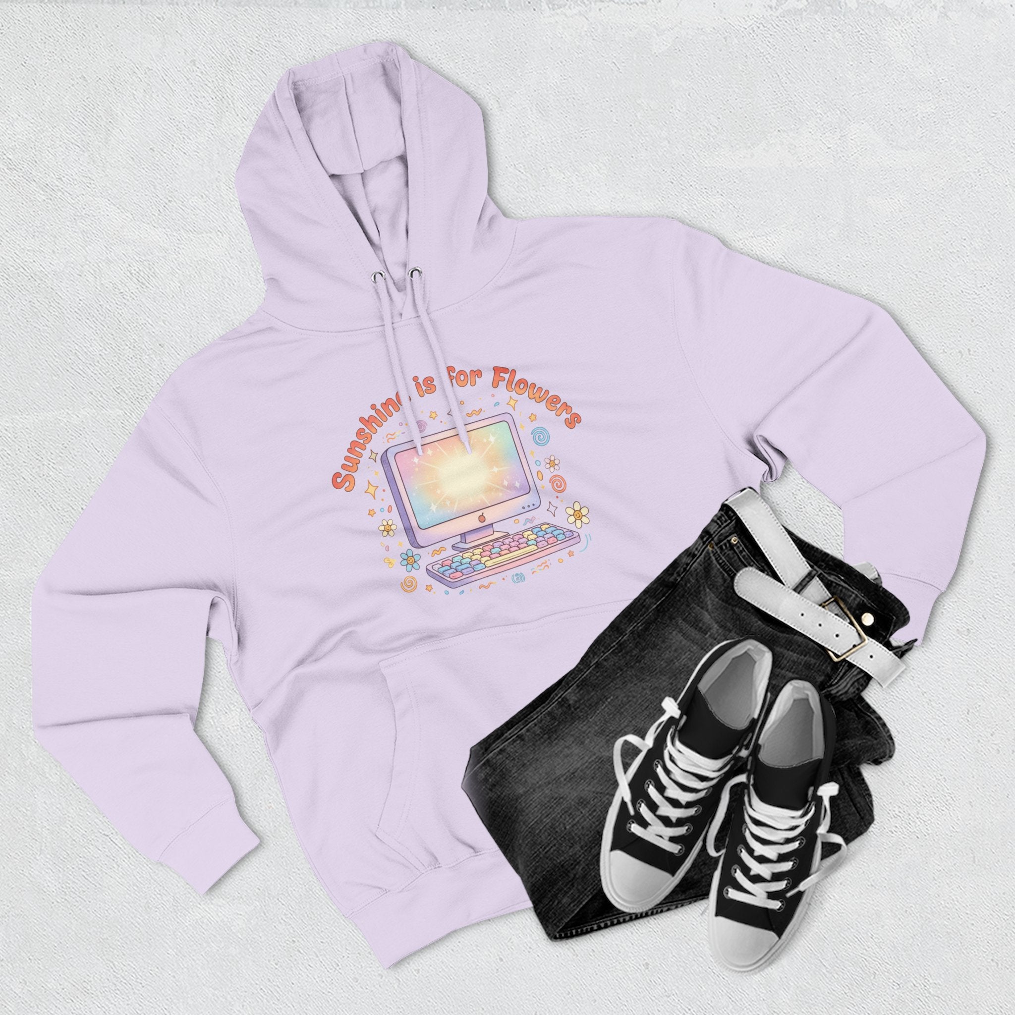 Sunshine Is For Flowers Computer Hoodie — Pastel Gamer Fleece