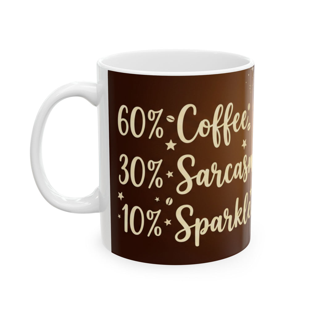 Coffee Sarcasm & Sparkle Mug | Funny Drip Coffee Quote Cup | Gift for Her