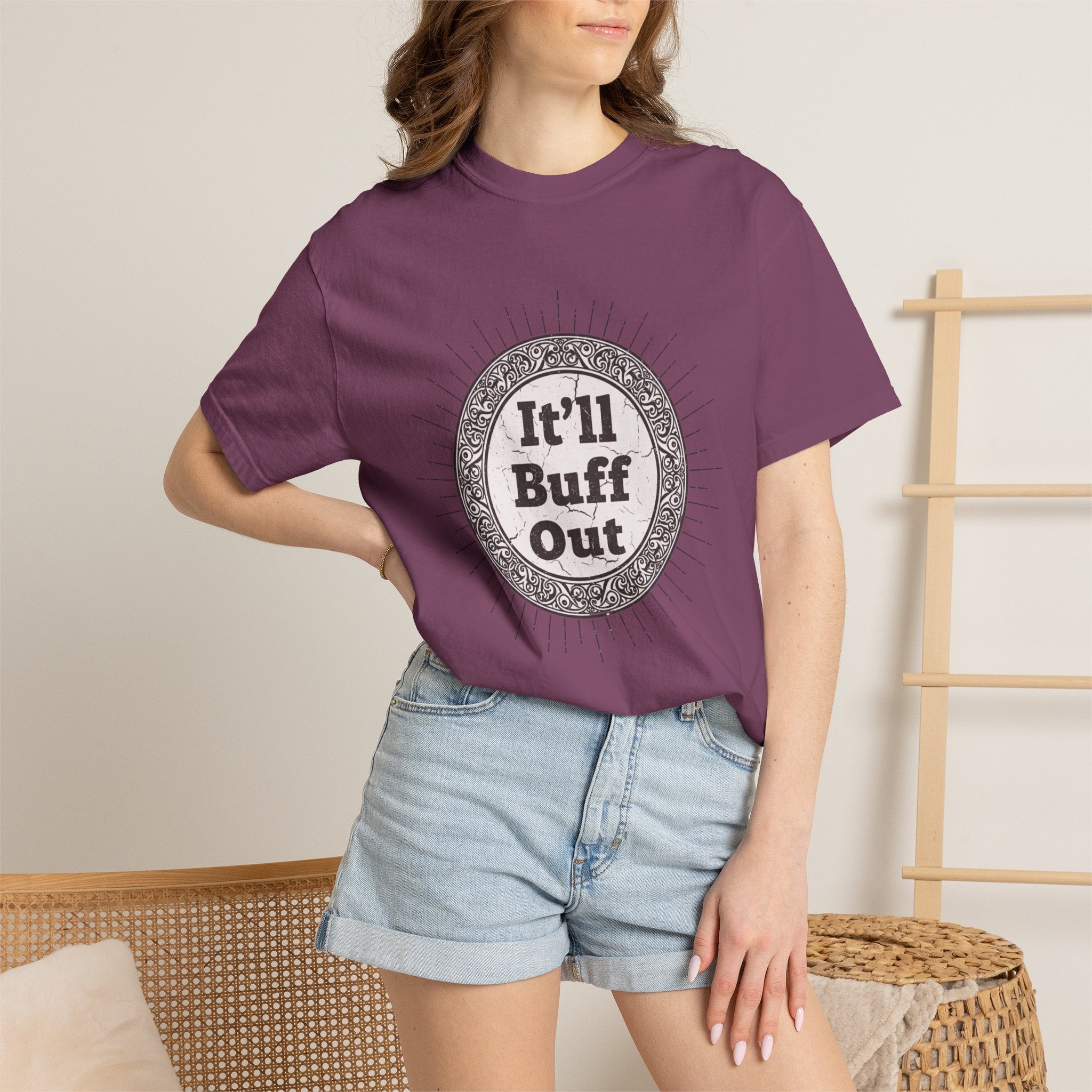 It'll Buff Out T-Shirt — Vintage Sunburst Graphic Tee