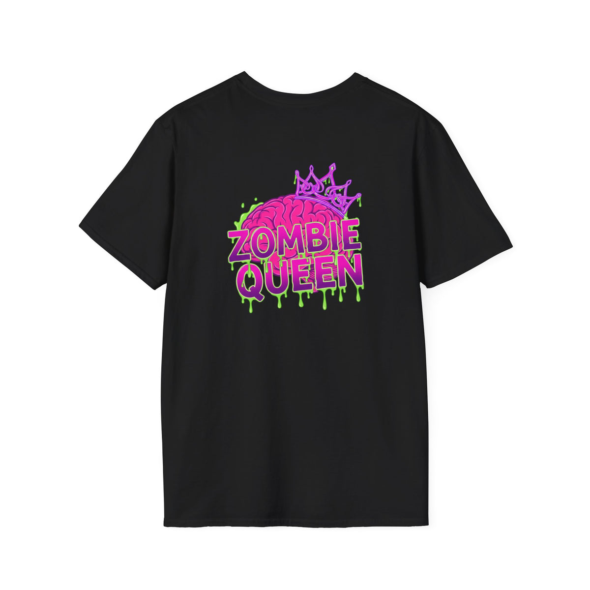 Zombie Queen T-Shirt — Neon Pink Drip Graphic Tee for Halloween & Horror Fans