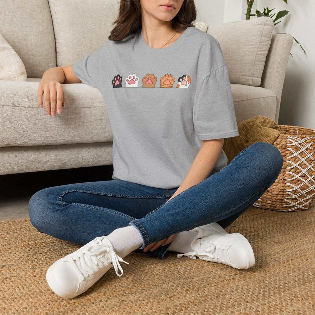 Cat Paw T-Shirt — Cute Multicolor Cat Paw Print Graphic Tee