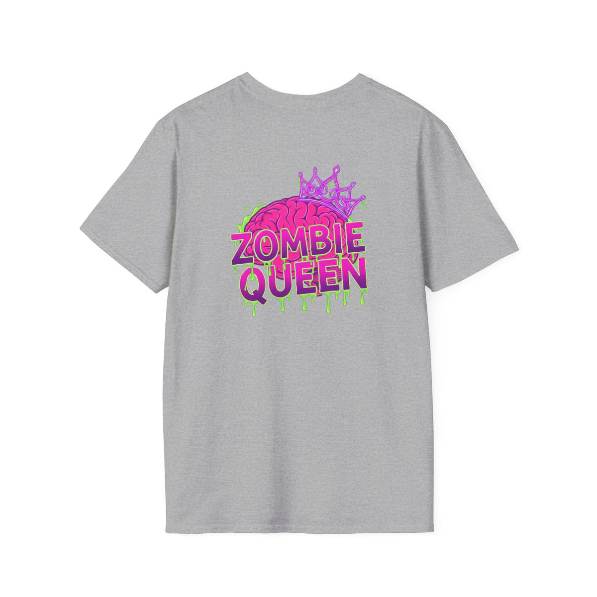 Zombie Queen T-Shirt — Neon Pink Drip Graphic Tee for Halloween & Horror Fans