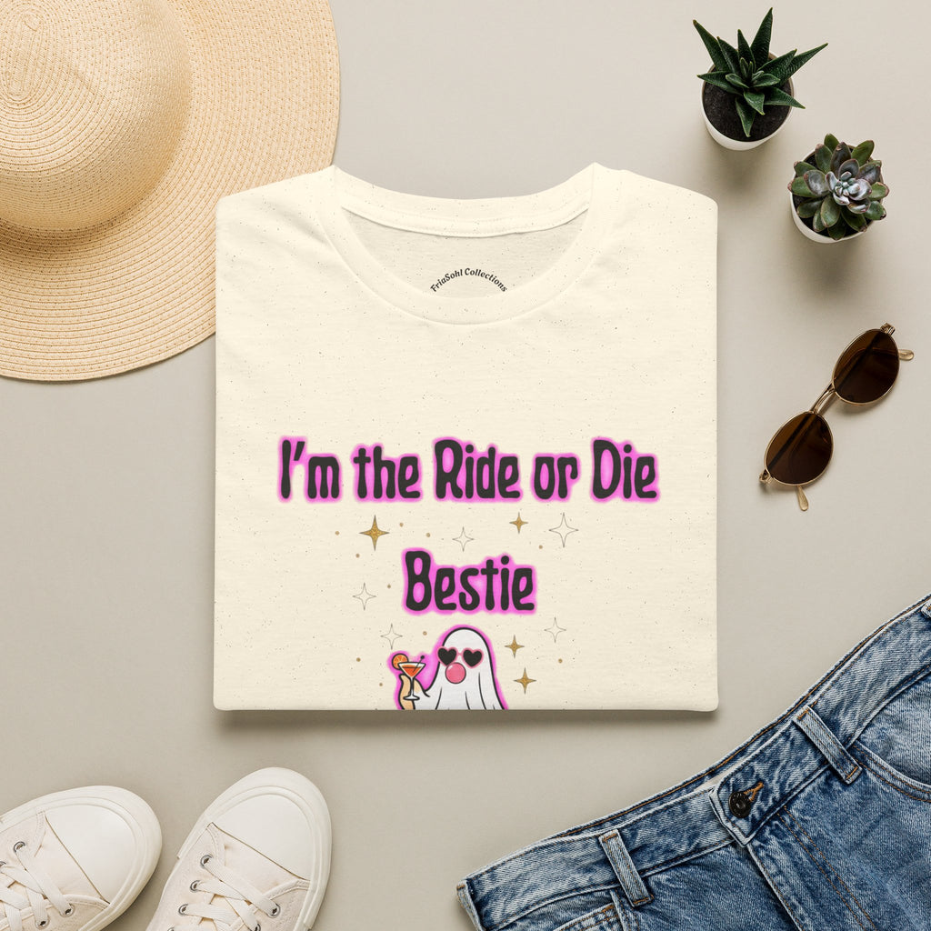 Ride or Die Bestie T-Shirt — Cute Ghost BFF Graphic Tee