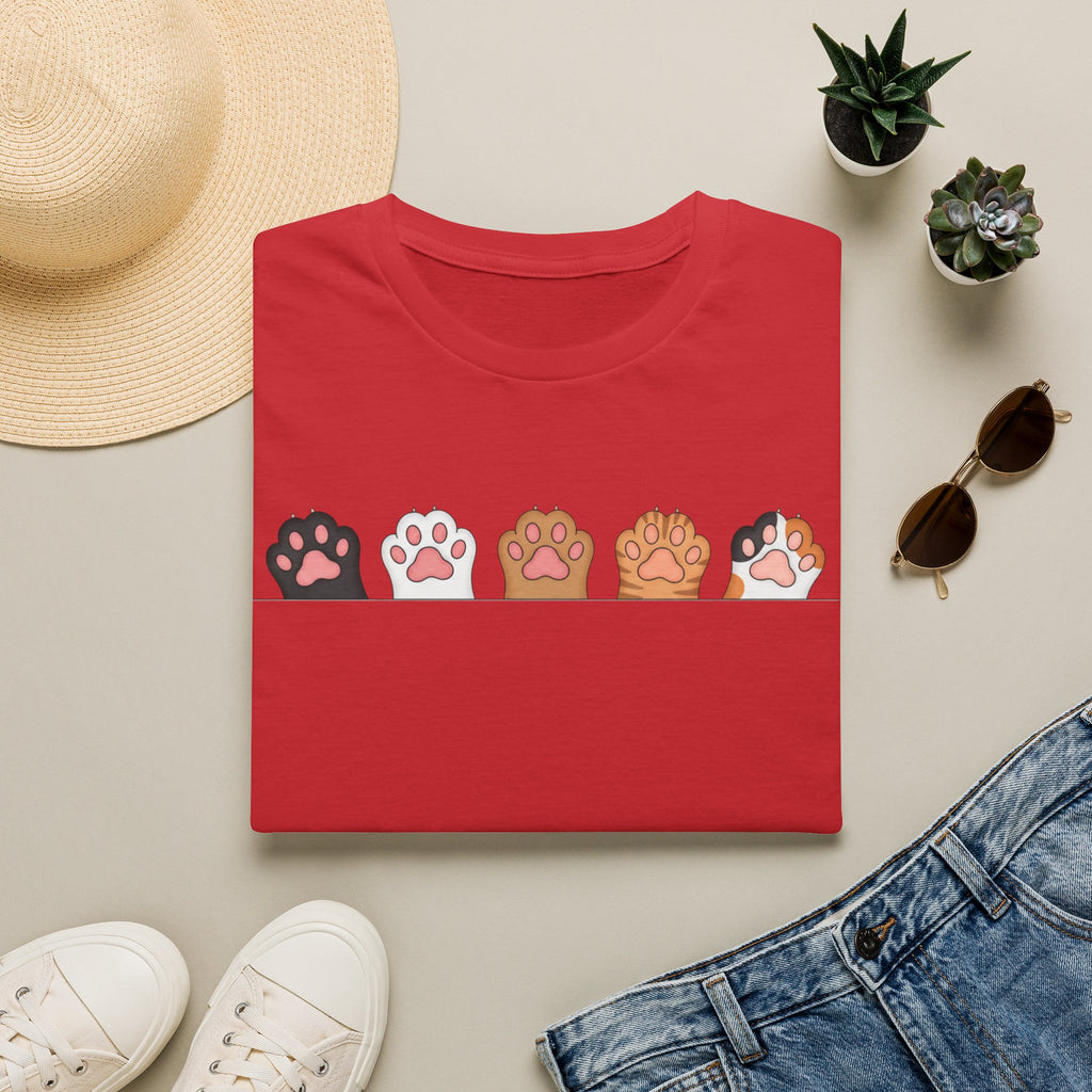 Cat Paw T-Shirt — Cute Multicolor Cat Paw Print Graphic Tee