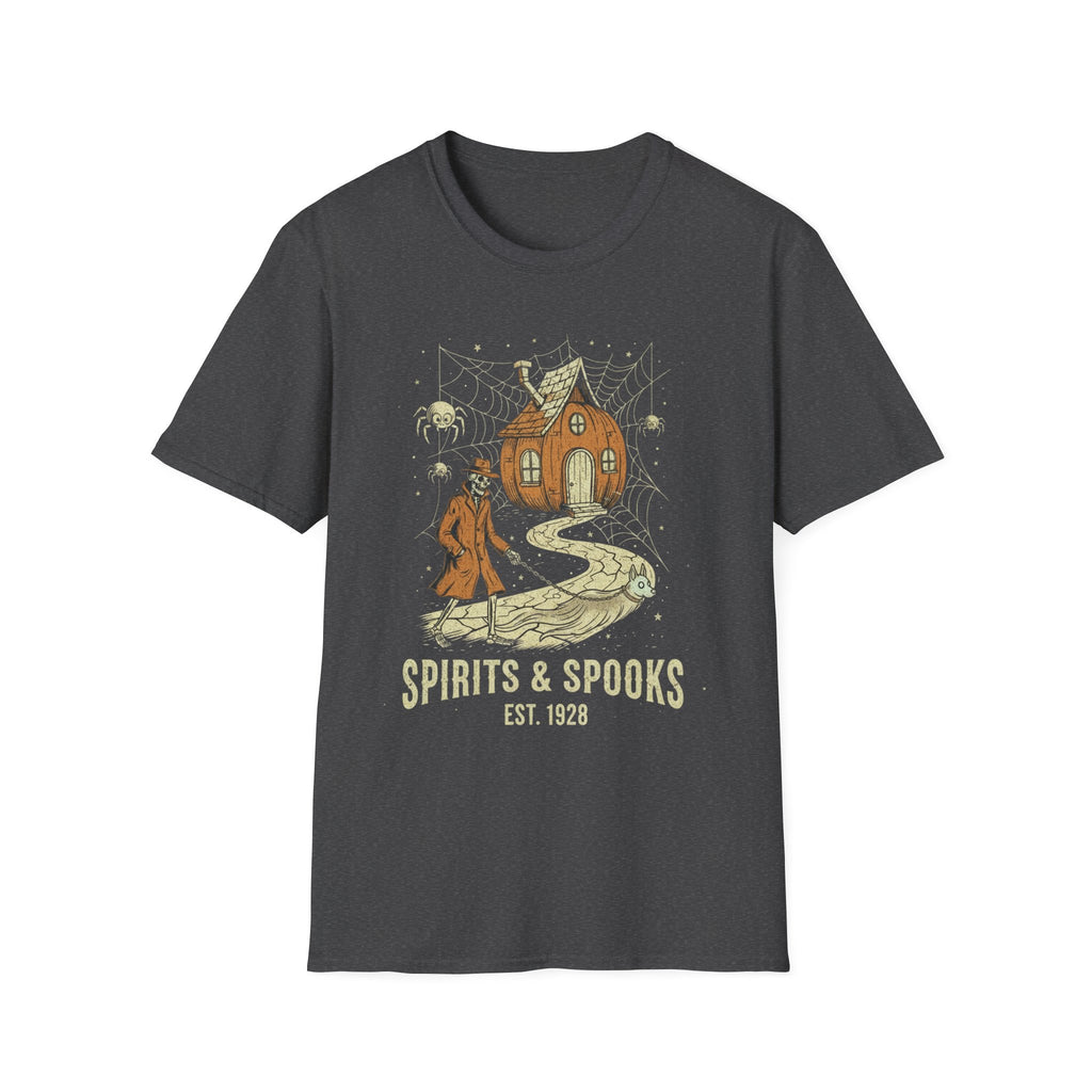 Halloween Pumpkin House T-Shirt — "Spirits & Spooks" Vintage Haunted Tee