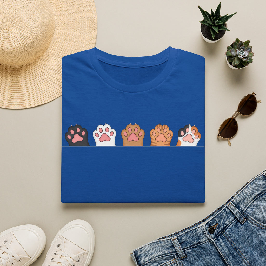Cat Paw T-Shirt — Cute Multicolor Cat Paw Print Graphic Tee