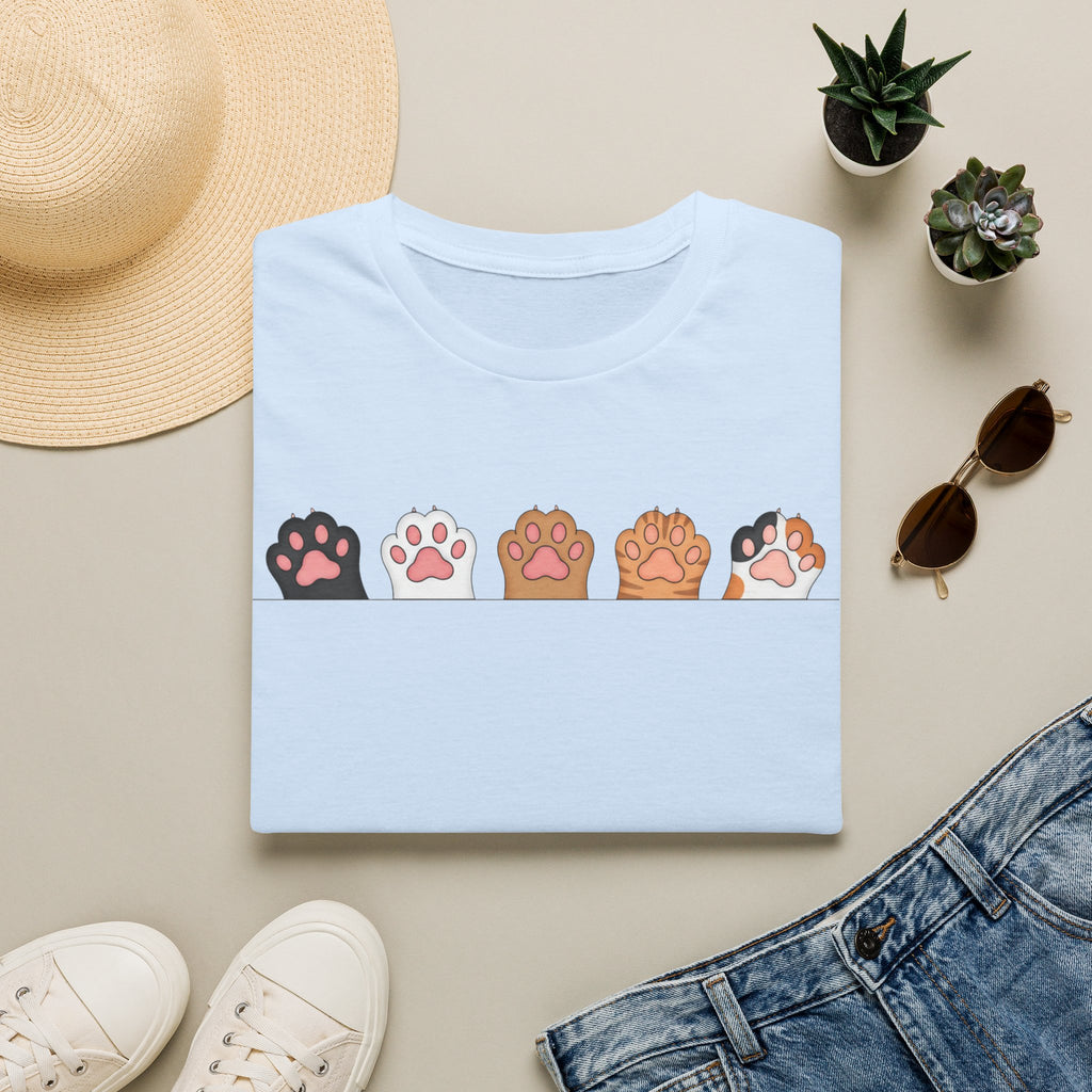 Cat Paw T-Shirt — Cute Multicolor Cat Paw Print Graphic Tee