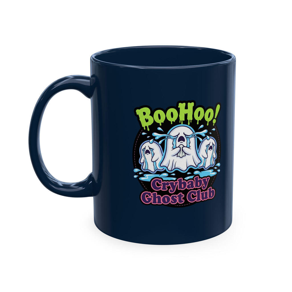 Ghost Club Mug — "Boo Hoo! Crybaby Ghost Club" Ceramic Coffee Cup