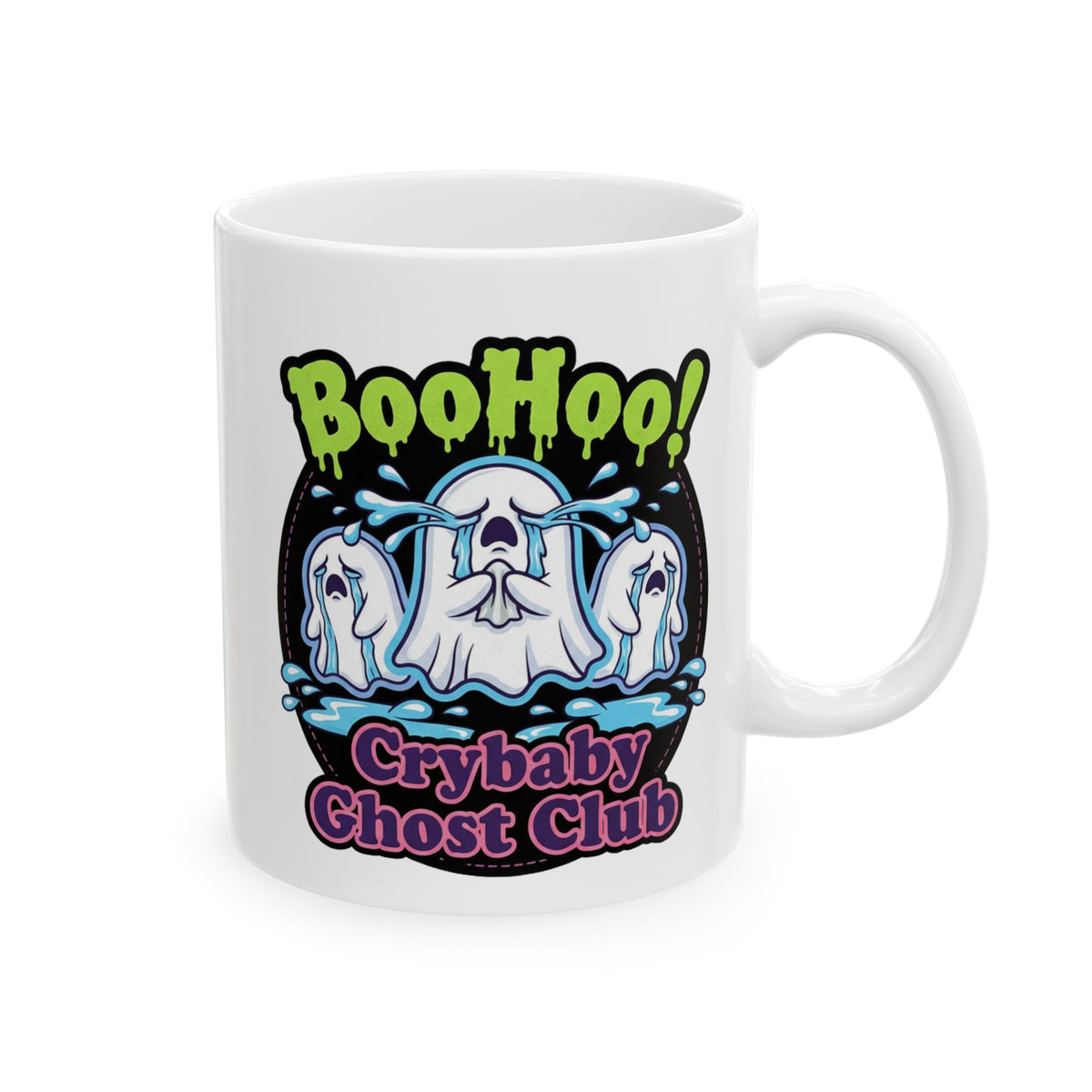Crybaby Ghost Club Ceramic Mug — Boo! Club Halloween Coffee Cup (11oz & 15oz)