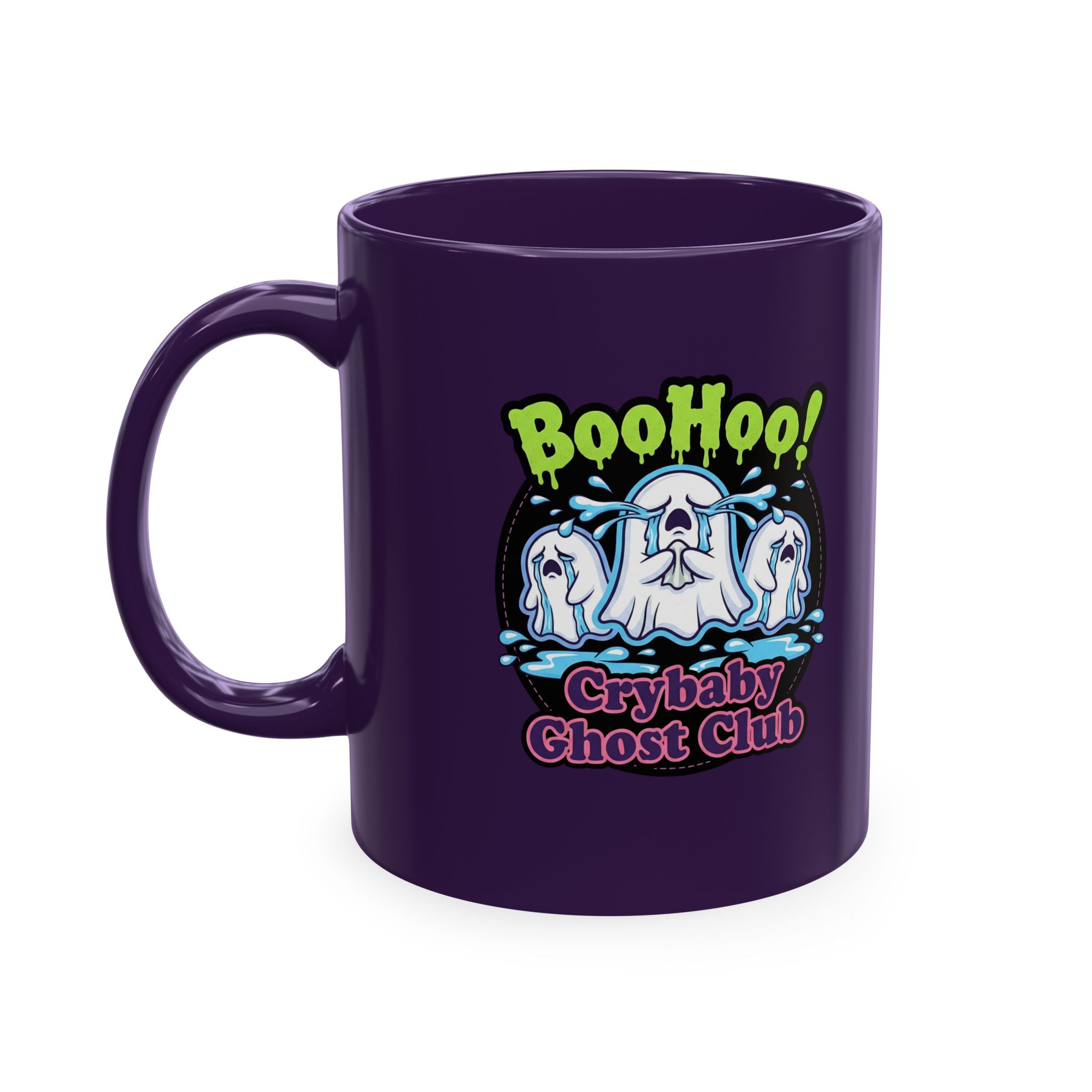 Ghost Club Mug — "Boo Hoo! Crybaby Ghost Club" Ceramic Coffee Cup