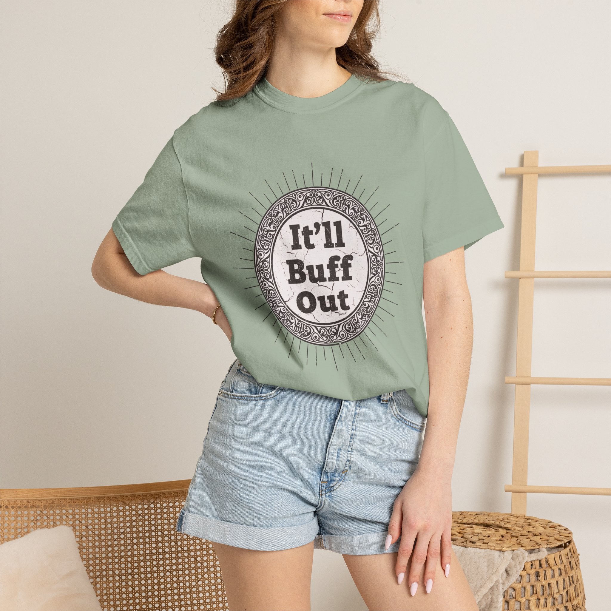 It'll Buff Out T-Shirt — Vintage Sunburst Graphic Tee