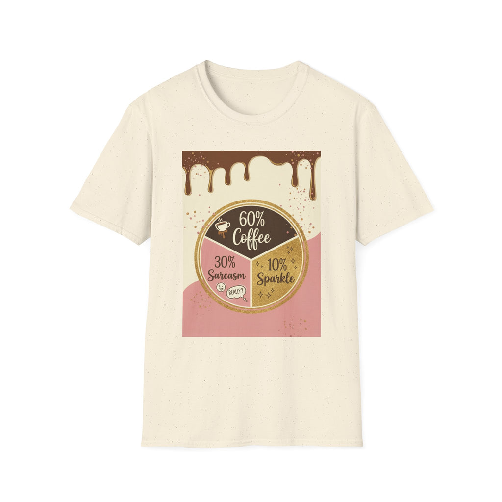 Coffee Pie Chart T‑Shirt — 60% Coffee, 30% Sarcasm, 10% Sparkle Graphic Tee