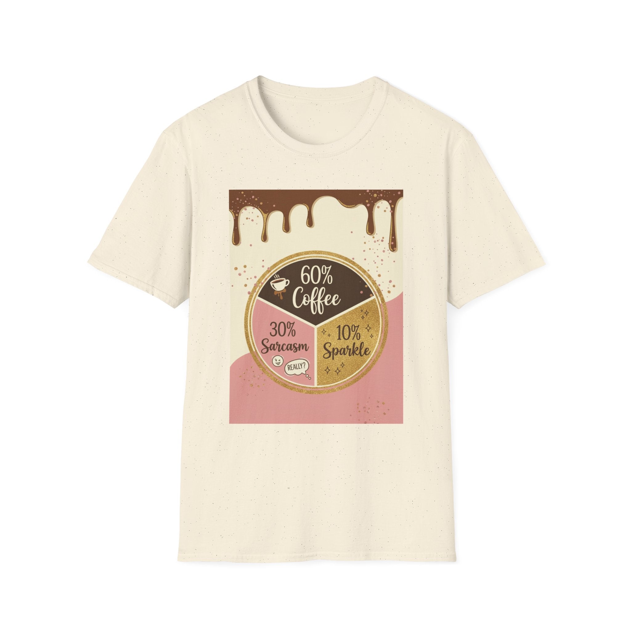 Coffee Pie Chart T‑Shirt — 60% Coffee, 30% Sarcasm, 10% Sparkle Graphic Tee
