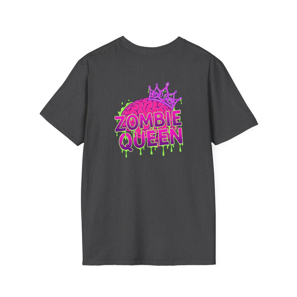 Zombie Queen T-Shirt — Neon Pink Drip Graphic Tee for Halloween & Horror Fans