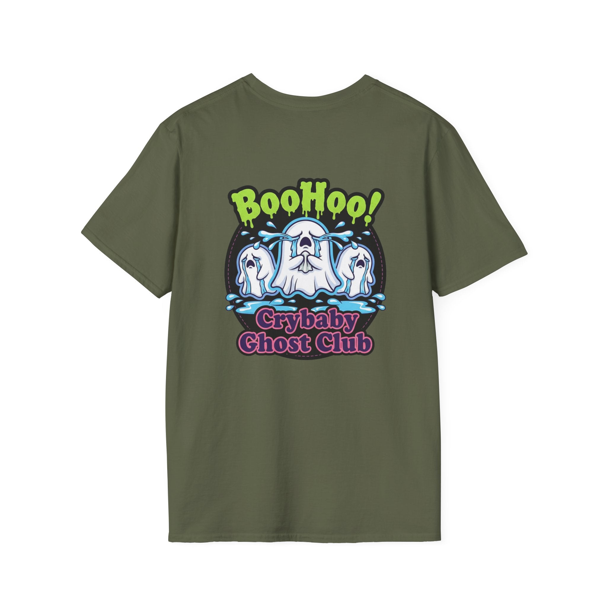 Ghost Club Tee — "BooHoo!" Haunted Crew Graphic T-Shirt