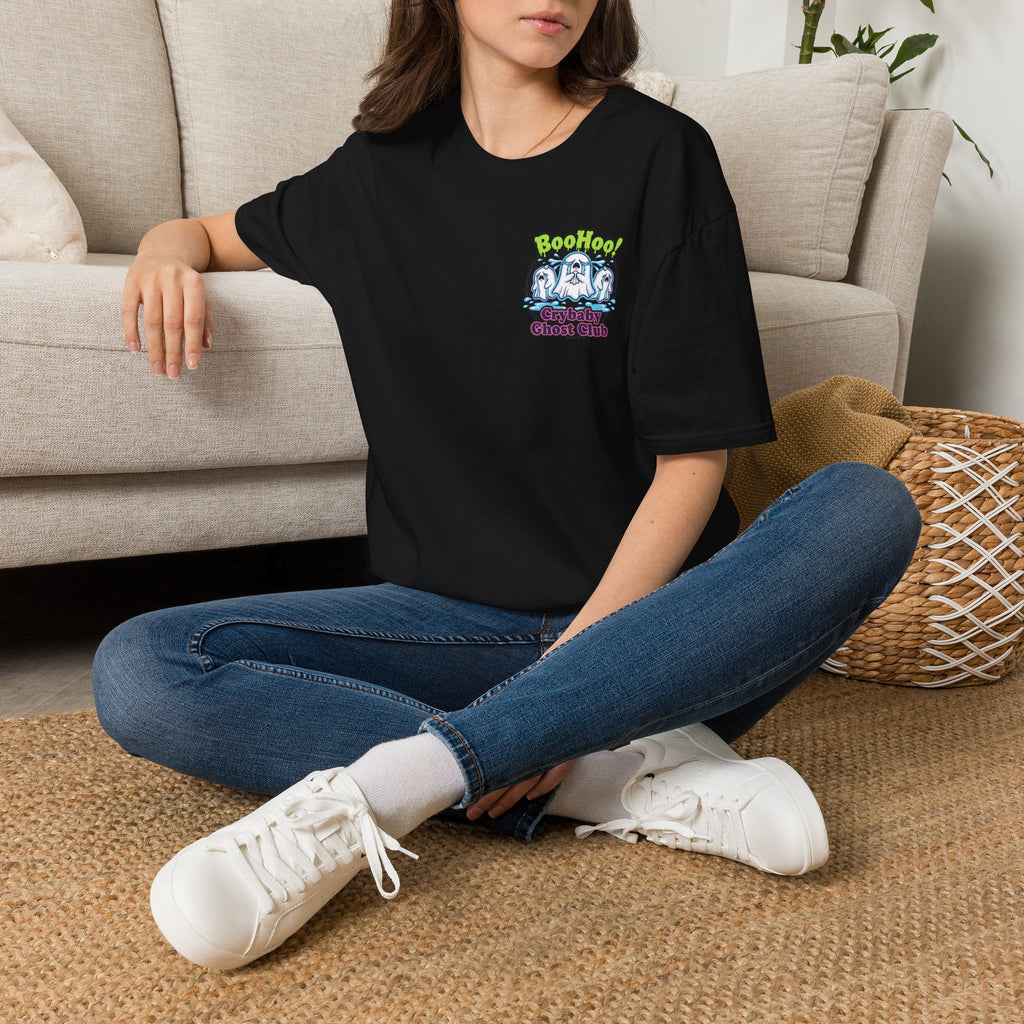 Ghost Club Tee — "BooHoo!" Haunted Crew Graphic T-Shirt