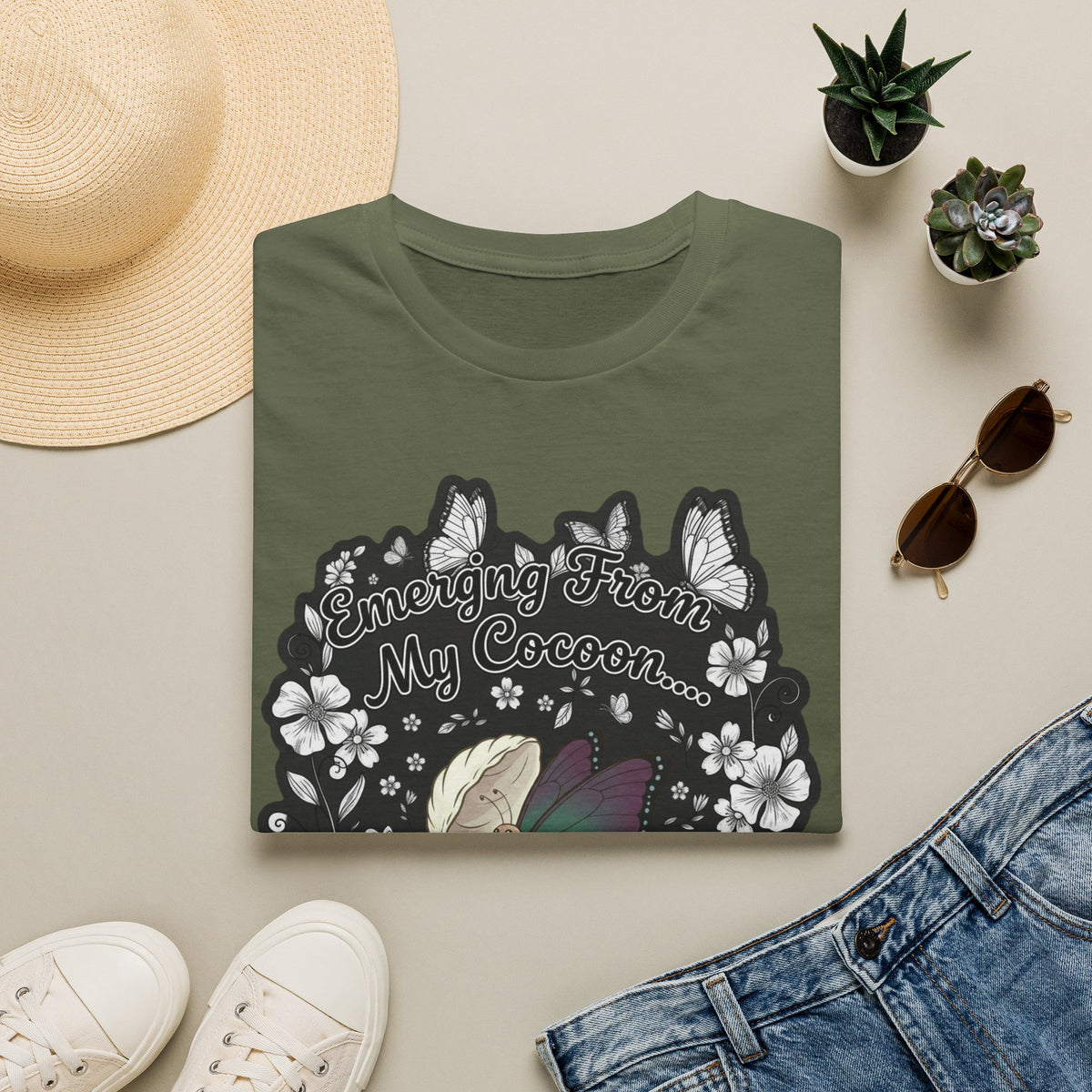 Emerging From My Cocoon… Just Kidding Butterfly T-Shirt