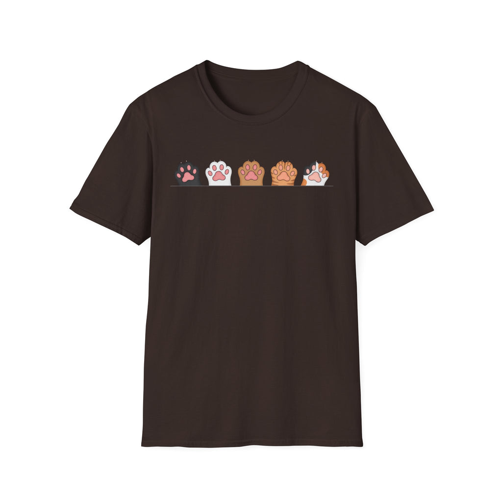 Cat Paw T-Shirt — Cute Multicolor Cat Paw Print Graphic Tee