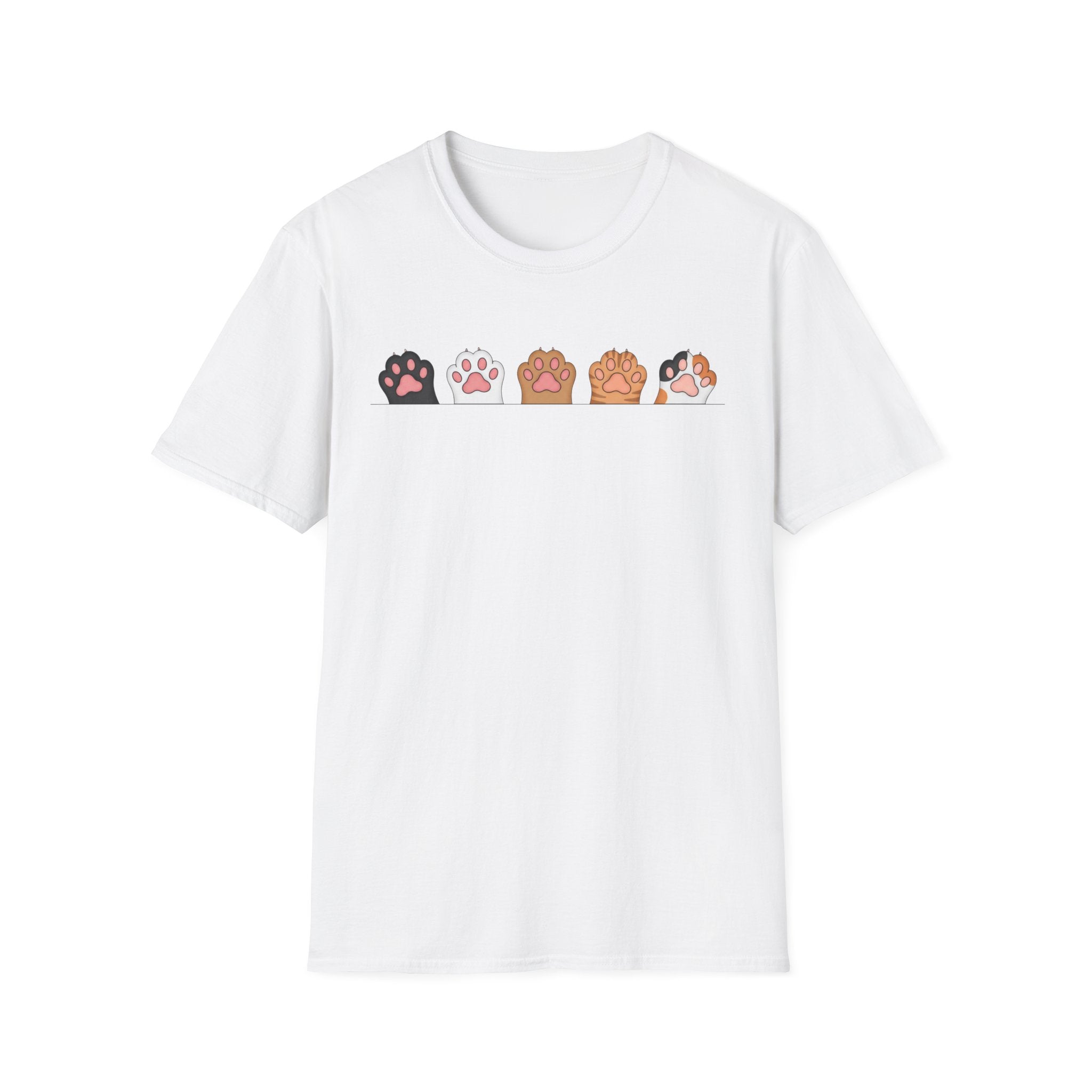 Cat Paw T-Shirt — Cute Multicolor Cat Paw Print Graphic Tee