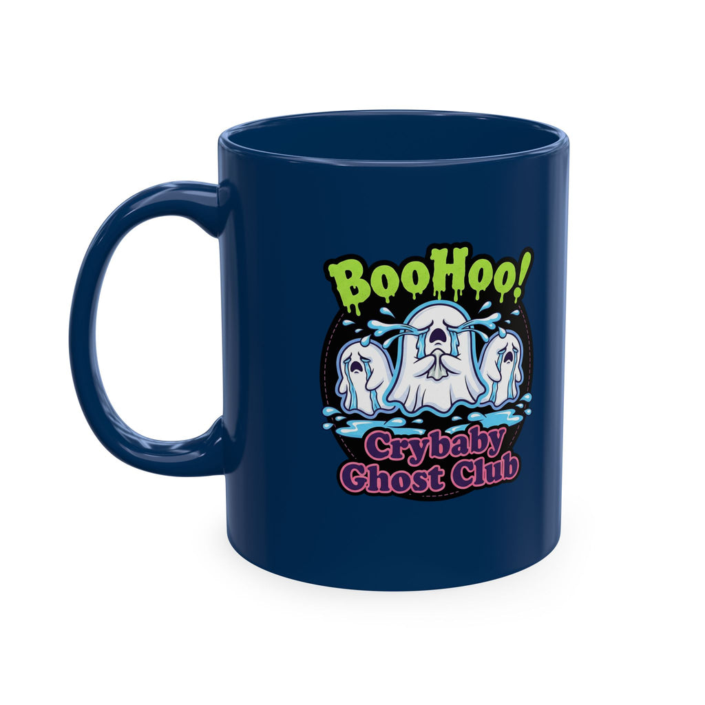 Ghost Club Mug — "Boo Hoo! Crybaby Ghost Club" Ceramic Coffee Cup