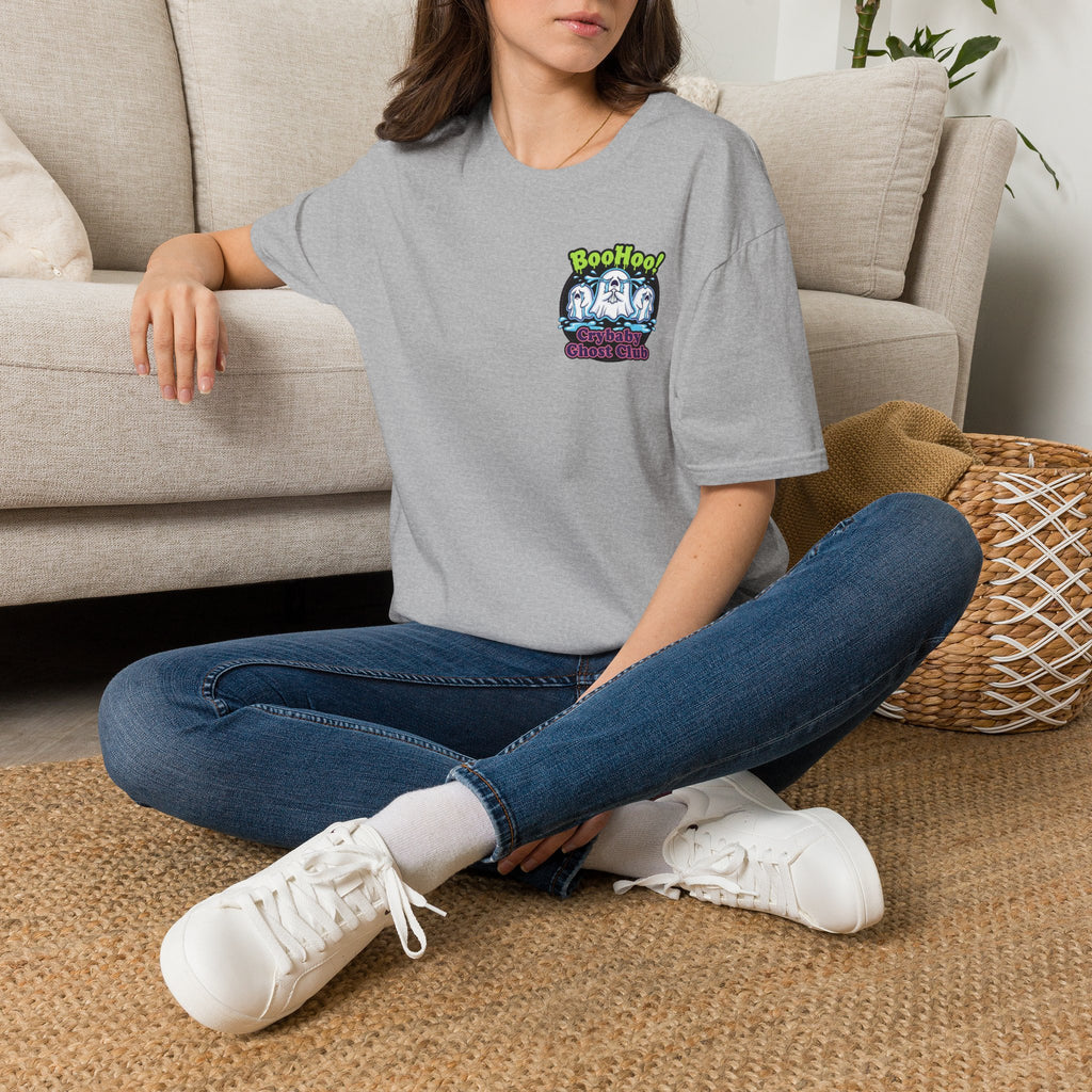 Ghost Club Tee — "BooHoo!" Haunted Crew Graphic T-Shirt