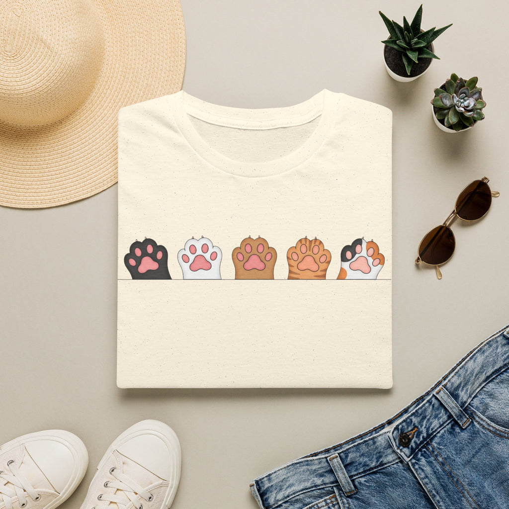 Cat Paw T-Shirt — Cute Multicolor Cat Paw Print Graphic Tee