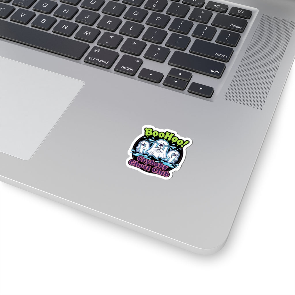 Crybaby Ghost Club Kiss-Cut Sticker — 'BooHoo!' Cute Spooky Laptop Decal