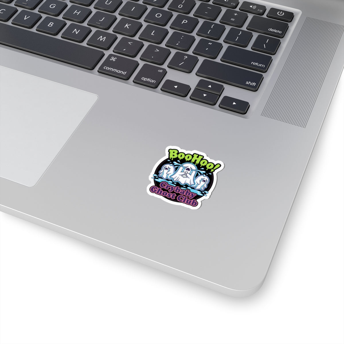 Crybaby Ghost Club Kiss-Cut Sticker — 'BooHoo!' Cute Spooky Laptop Decal