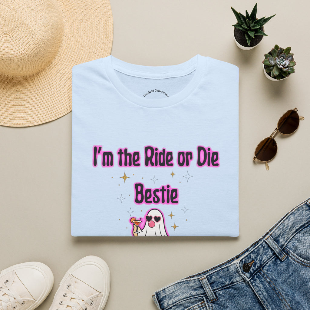 Ride or Die Bestie T-Shirt — Cute Ghost BFF Graphic Tee