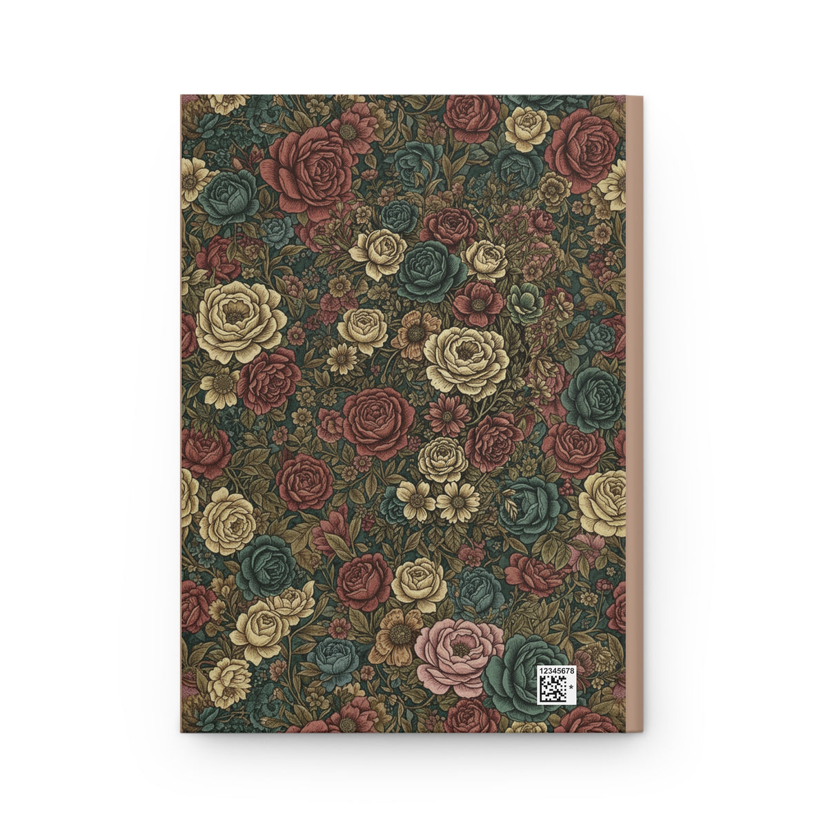 Floral Skull Hardcover Journal — "In Bloom" Vintage Rose Notebook