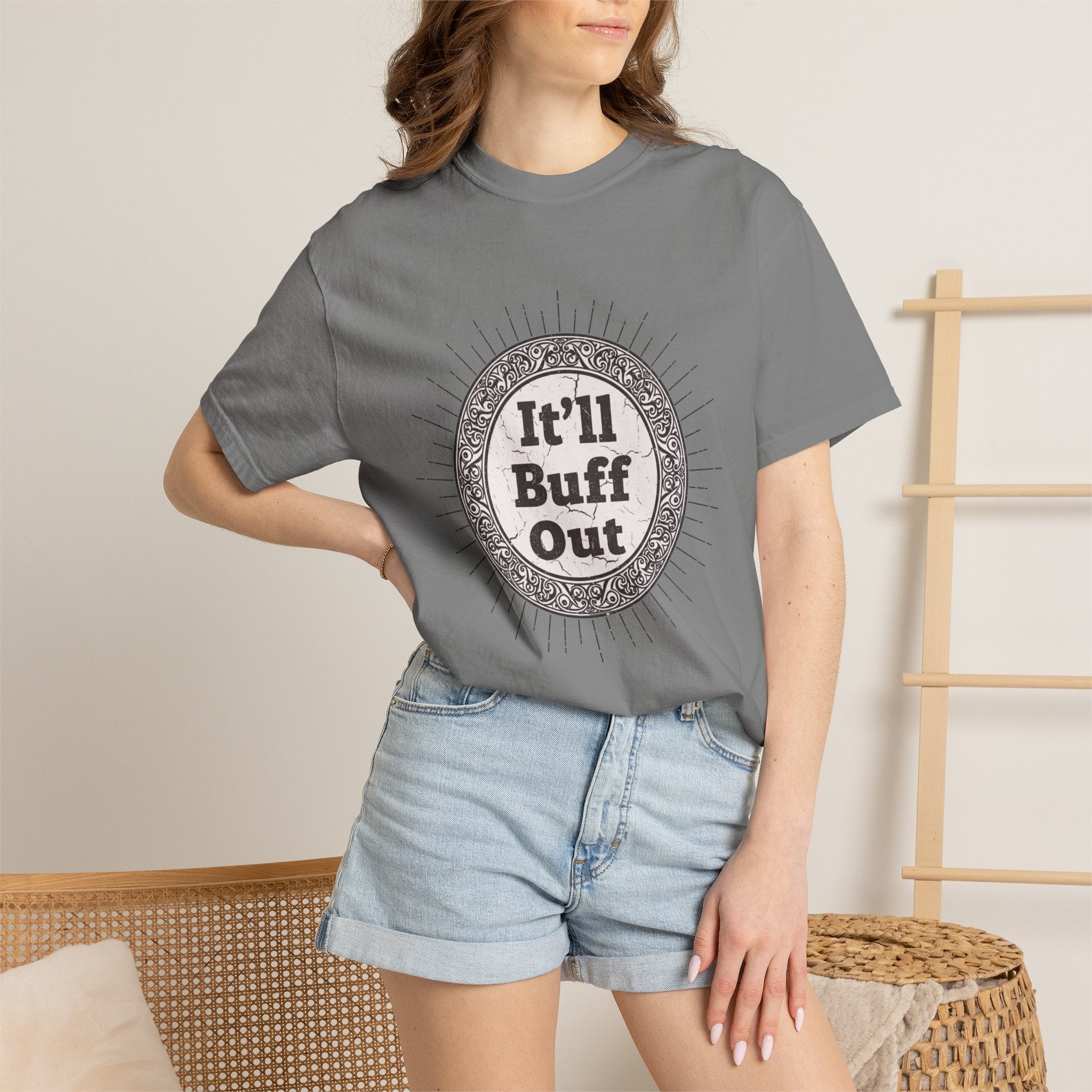 It'll Buff Out T-Shirt — Vintage Sunburst Graphic Tee
