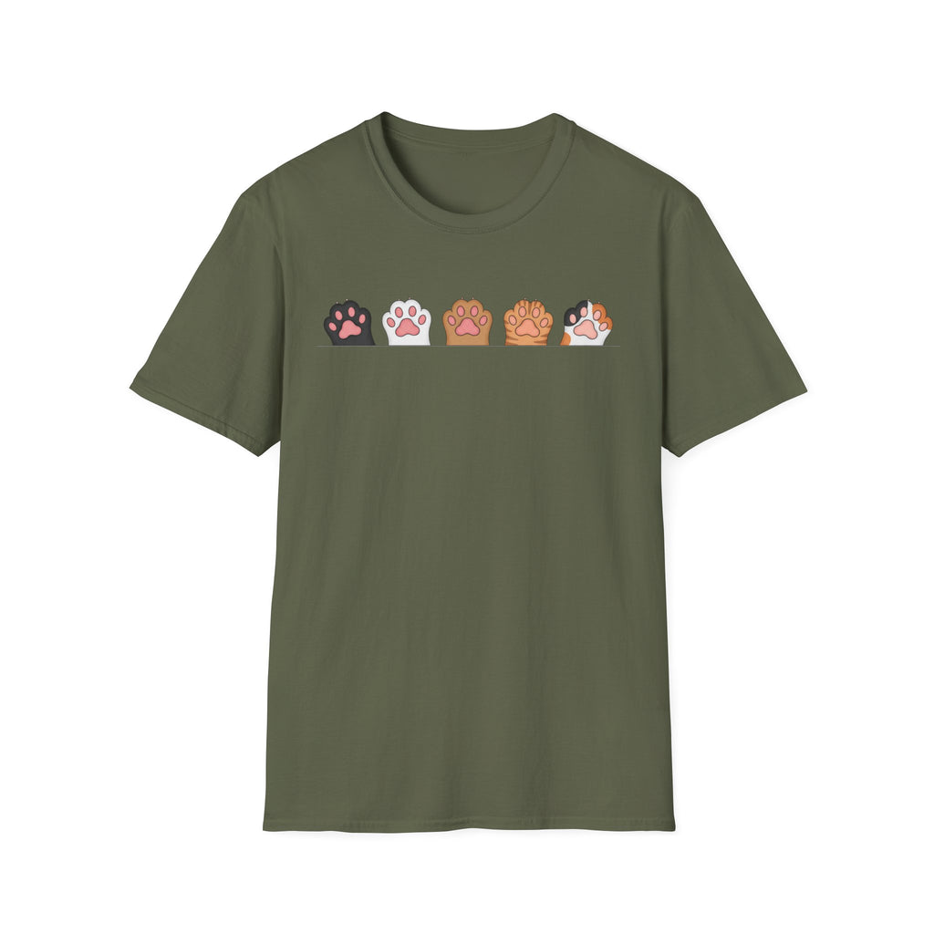 Cat Paw T-Shirt — Cute Multicolor Cat Paw Print Graphic Tee