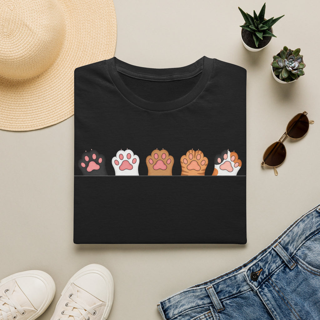 Cat Paw T-Shirt — Cute Multicolor Cat Paw Print Graphic Tee