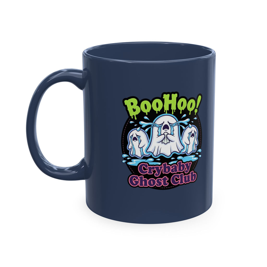 Ghost Club Mug — "Boo Hoo! Crybaby Ghost Club" Ceramic Coffee Cup