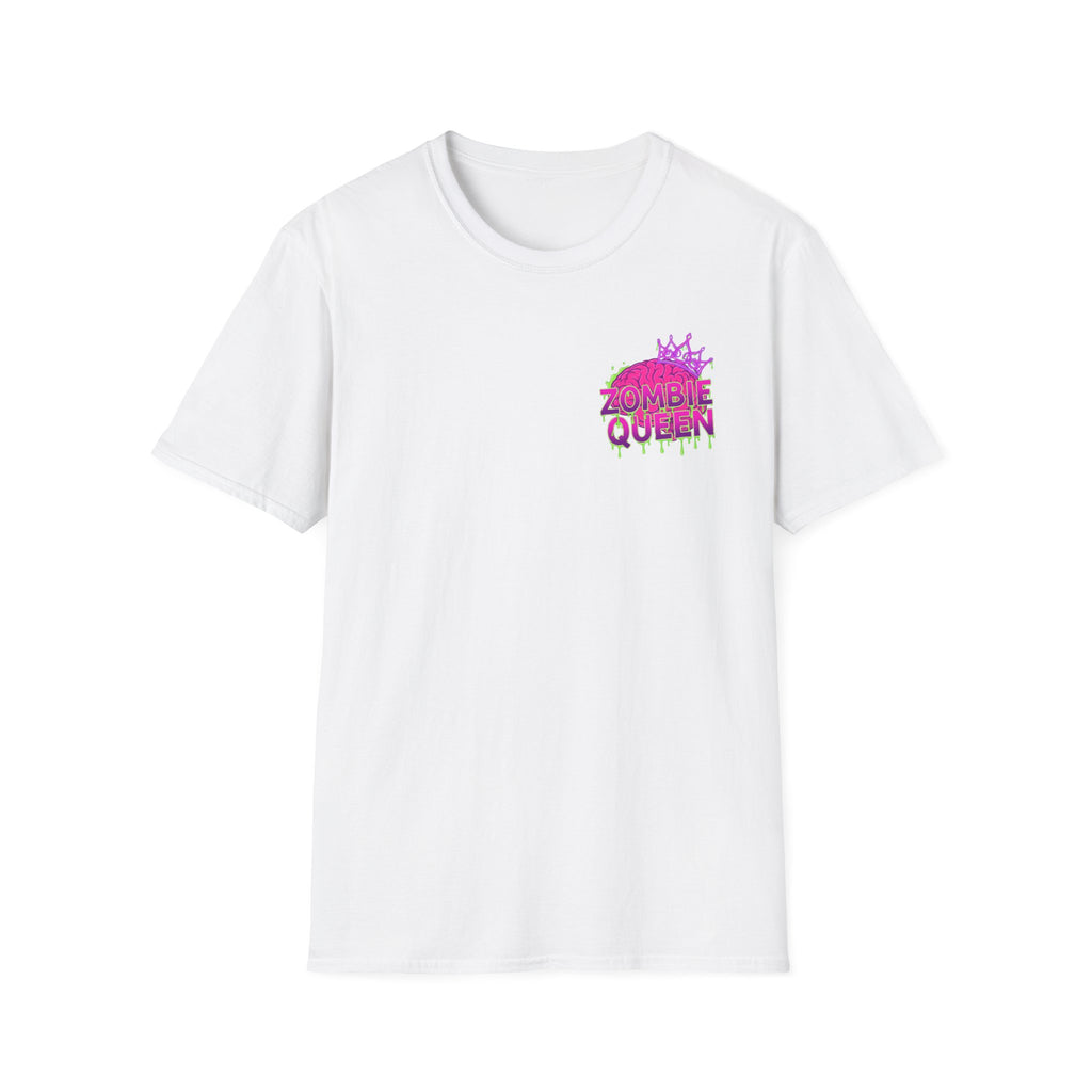 Zombie Queen T-Shirt — Neon Pink Drip Graphic Tee for Halloween & Horror Fans