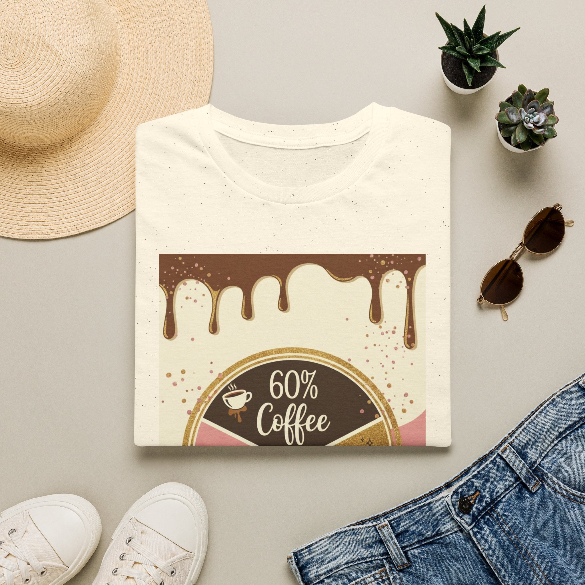 Coffee Pie Chart T‑Shirt — 60% Coffee, 30% Sarcasm, 10% Sparkle Graphic Tee