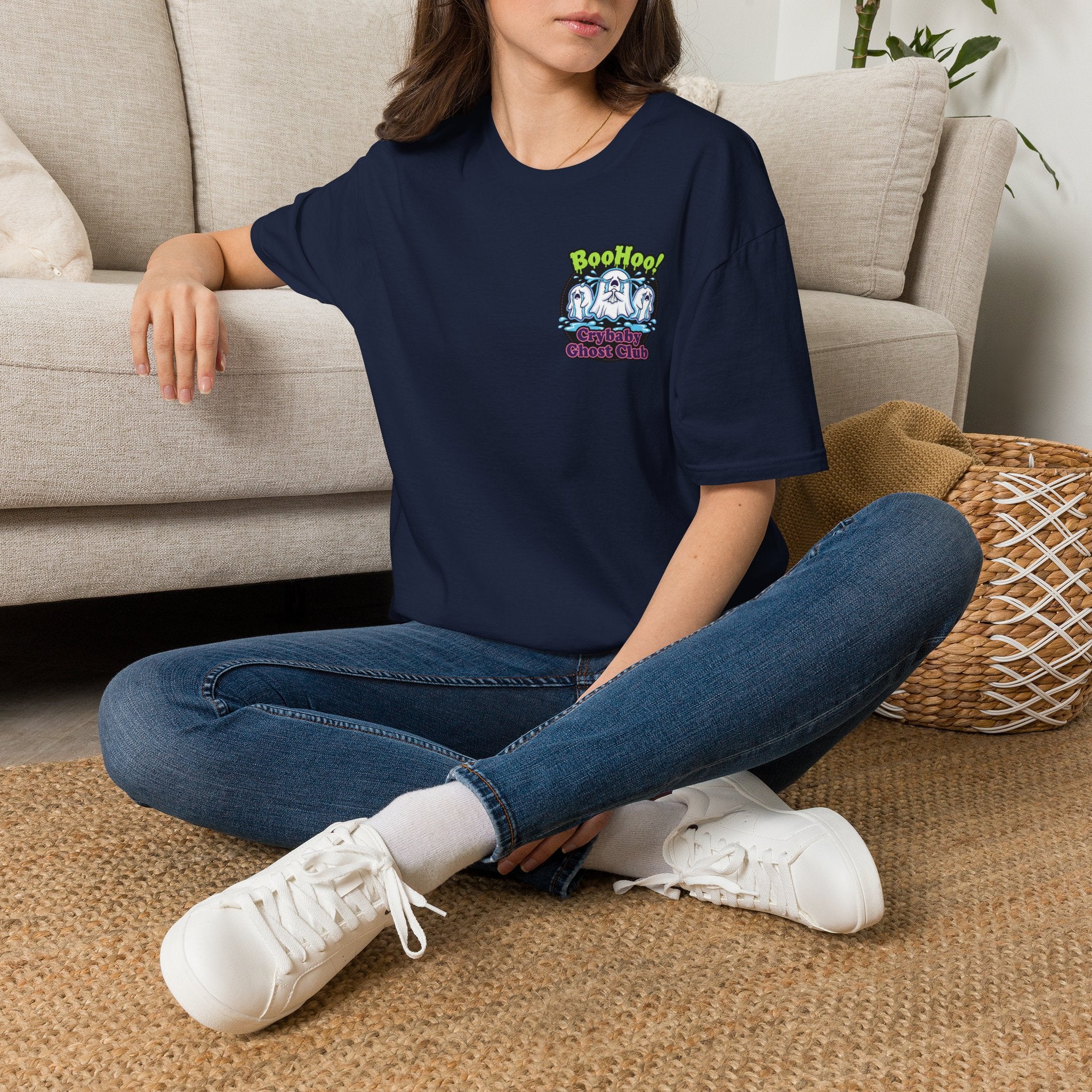 Ghost Club Tee — "BooHoo!" Haunted Crew Graphic T-Shirt