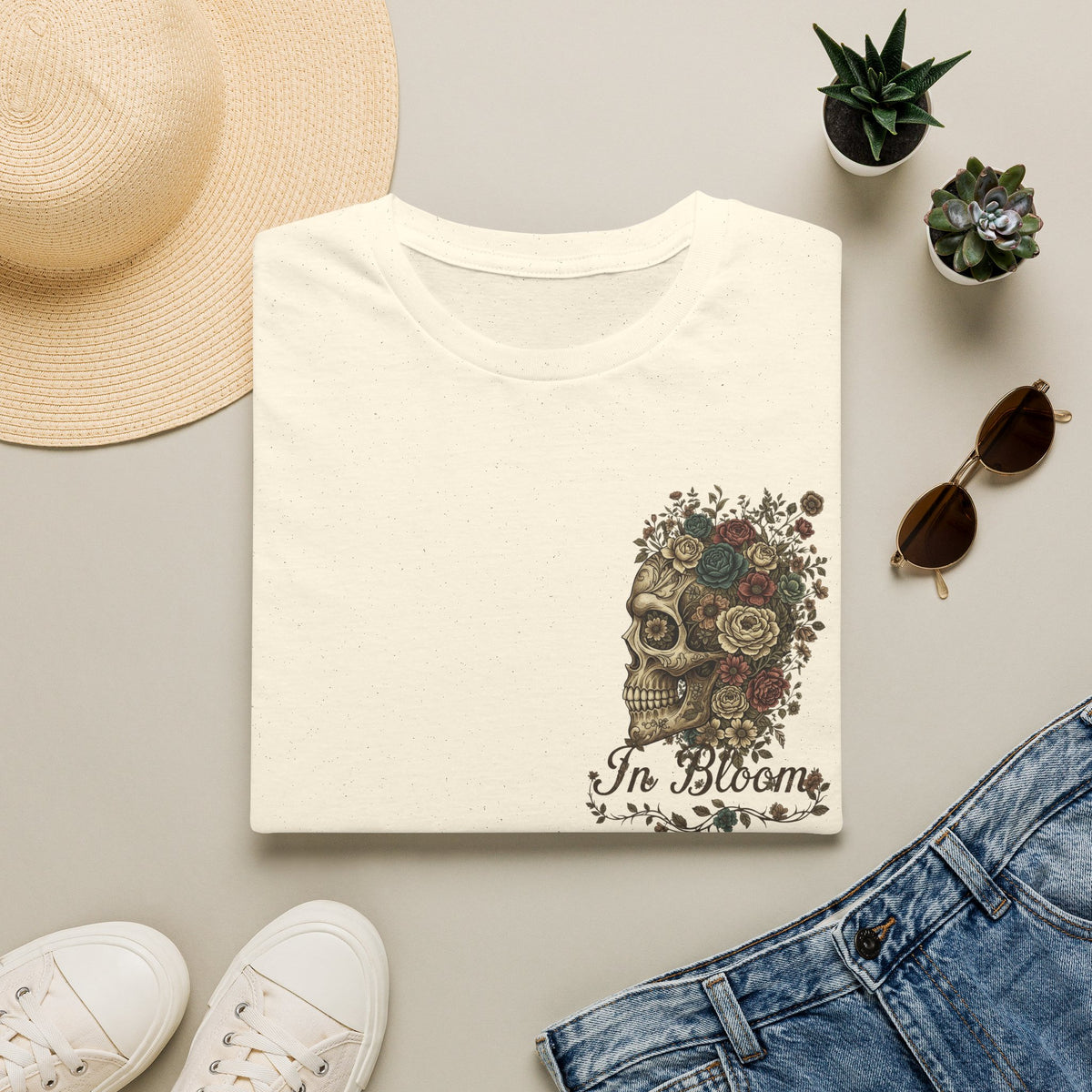 Skull 'In Bloom' Floral Graphic T-Shirt