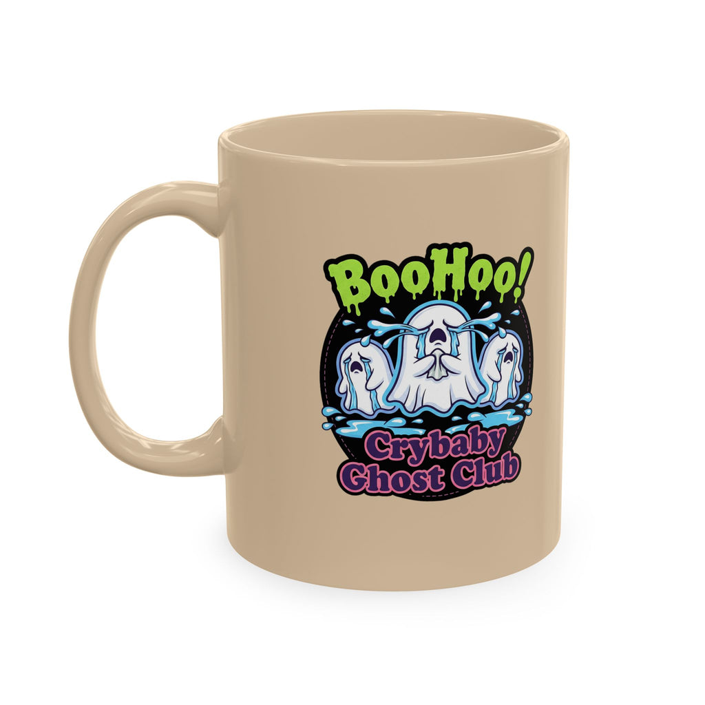 Ghost Club Mug — "Boo Hoo! Crybaby Ghost Club" Ceramic Coffee Cup