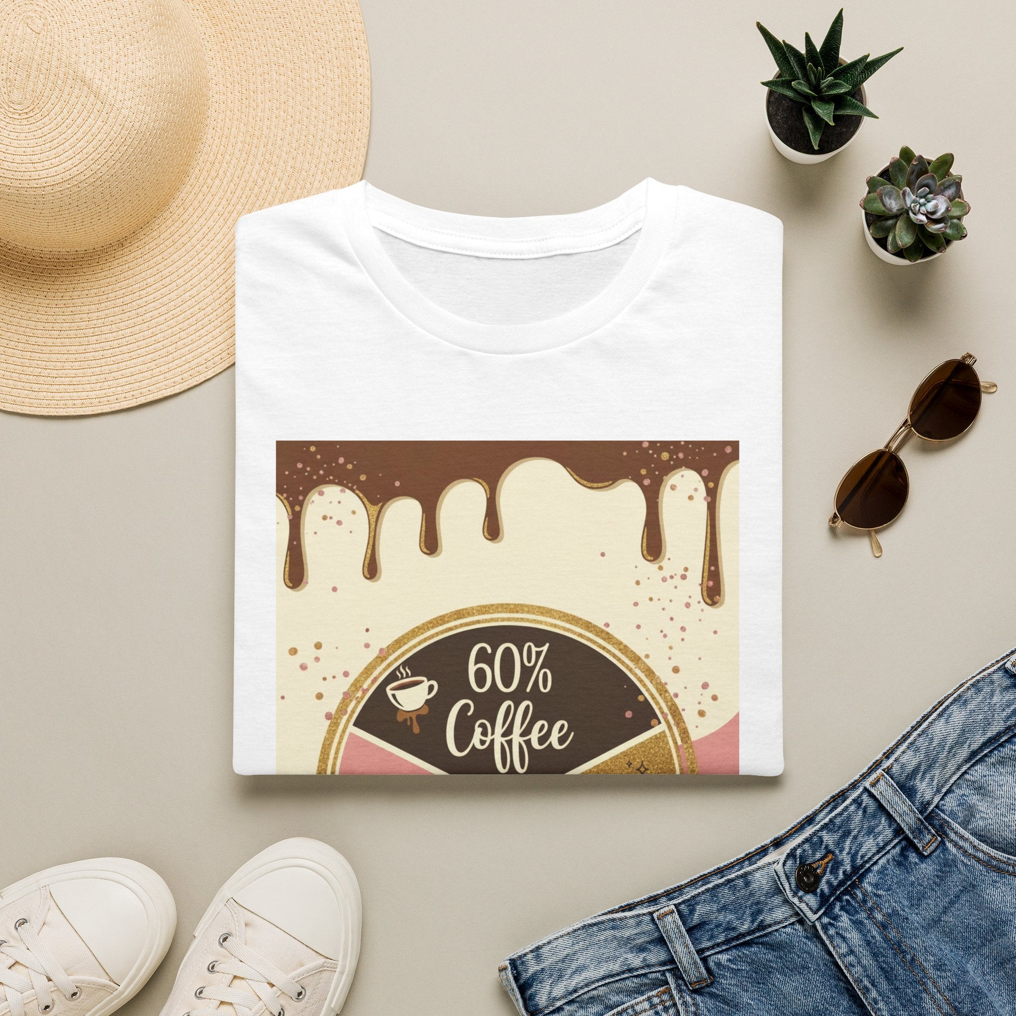 Coffee Pie Chart T‑Shirt — 60% Coffee, 30% Sarcasm, 10% Sparkle Graphic Tee