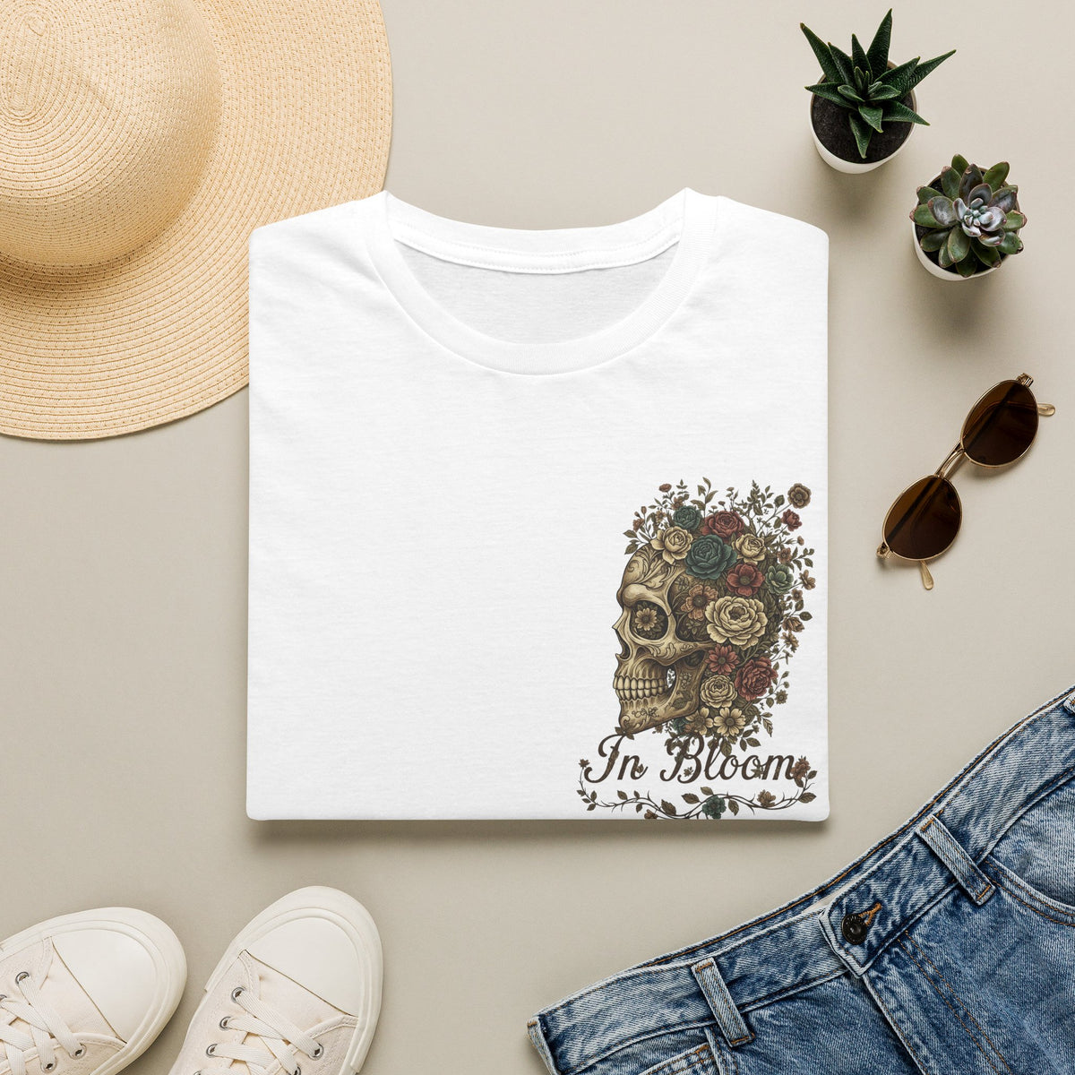Skull 'In Bloom' Floral Graphic T-Shirt
