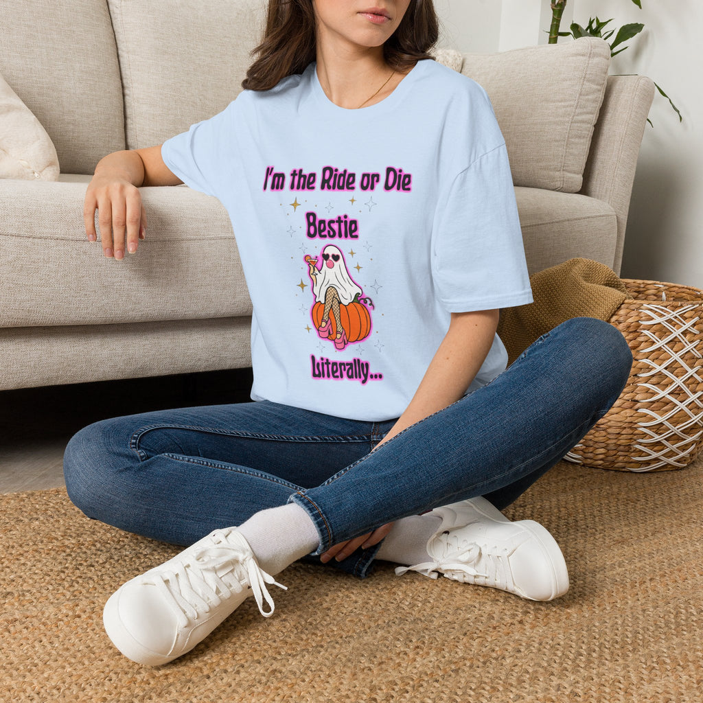 Ride or Die Bestie T-Shirt — Cute Ghost BFF Graphic Tee