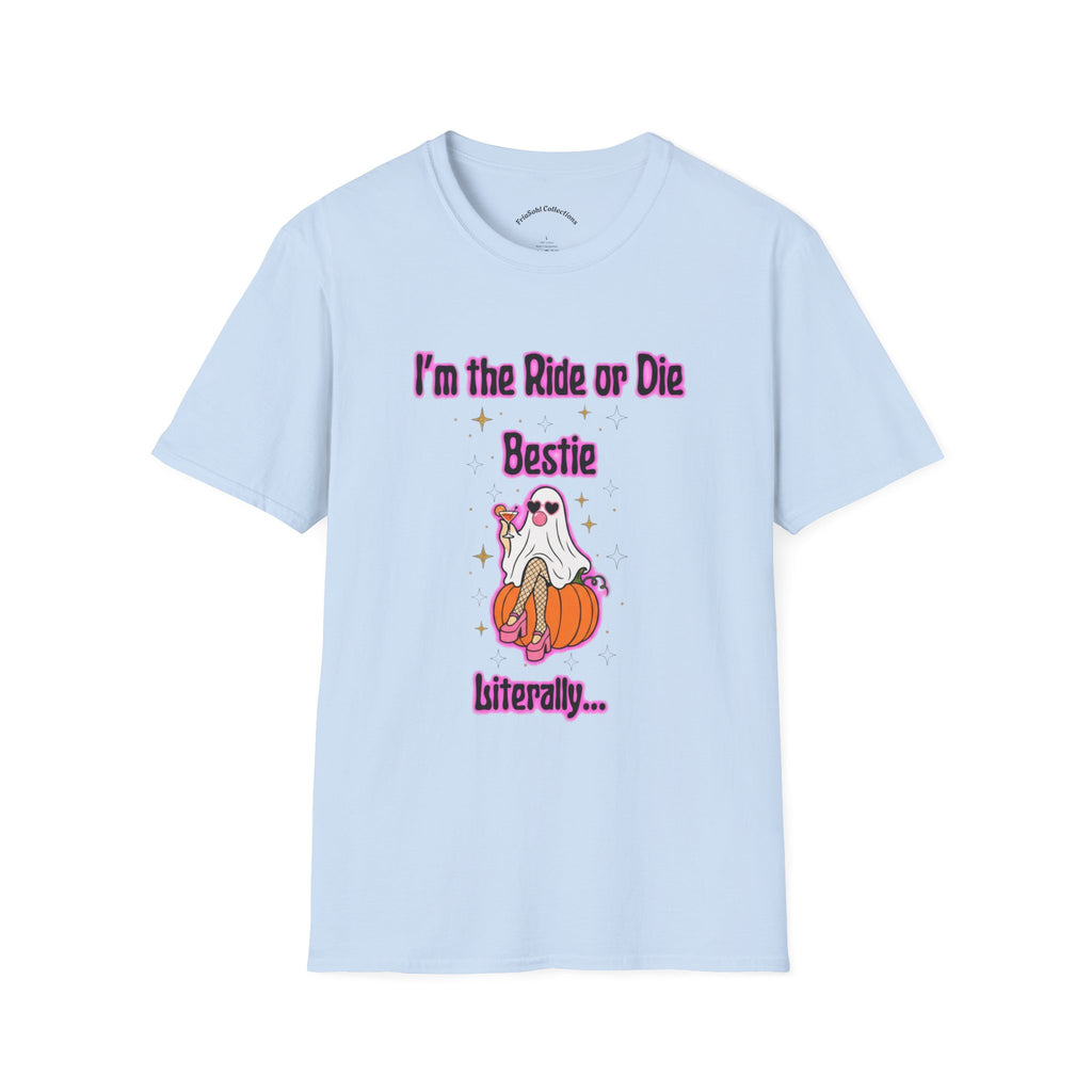 Ride or Die Bestie T-Shirt — Cute Ghost BFF Graphic Tee