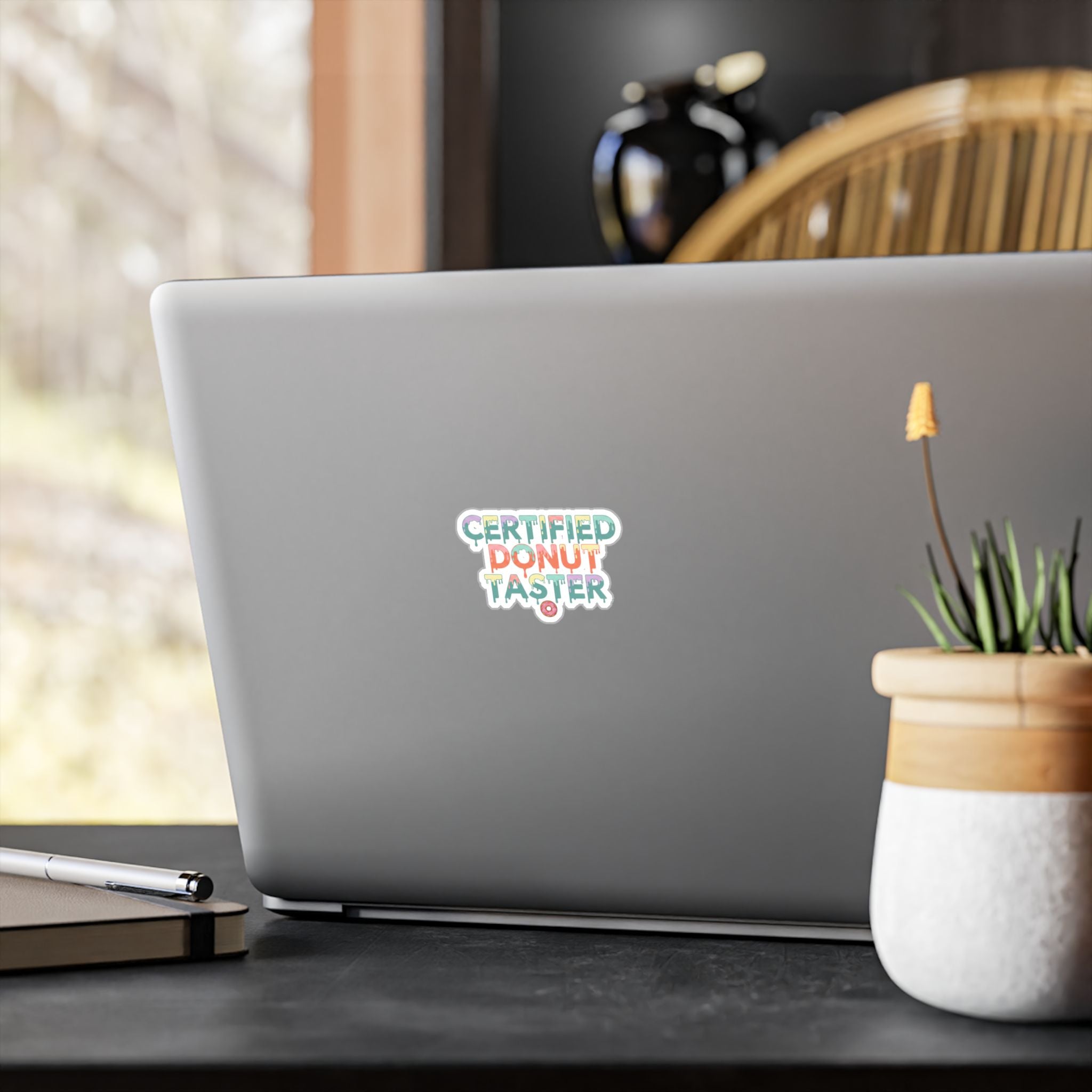 Kiss-Cut Vinyl Decal — "Certified Donut Taster" Colorful Drip Sticker