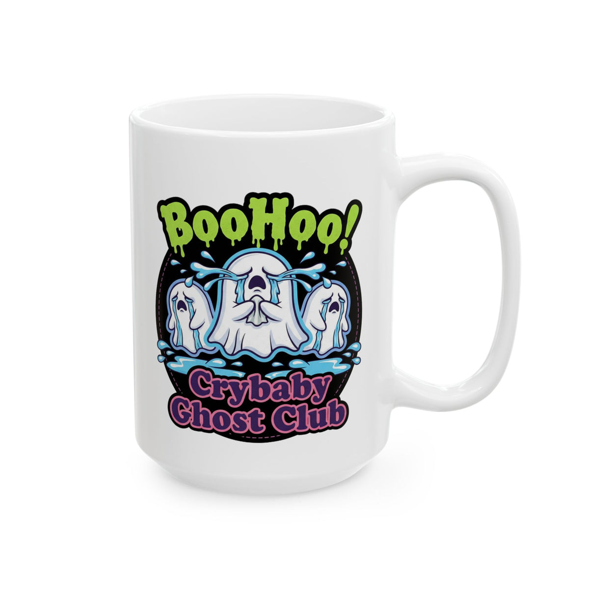 Crybaby Ghost Club Ceramic Mug — Boo! Club Halloween Coffee Cup (11oz & 15oz)