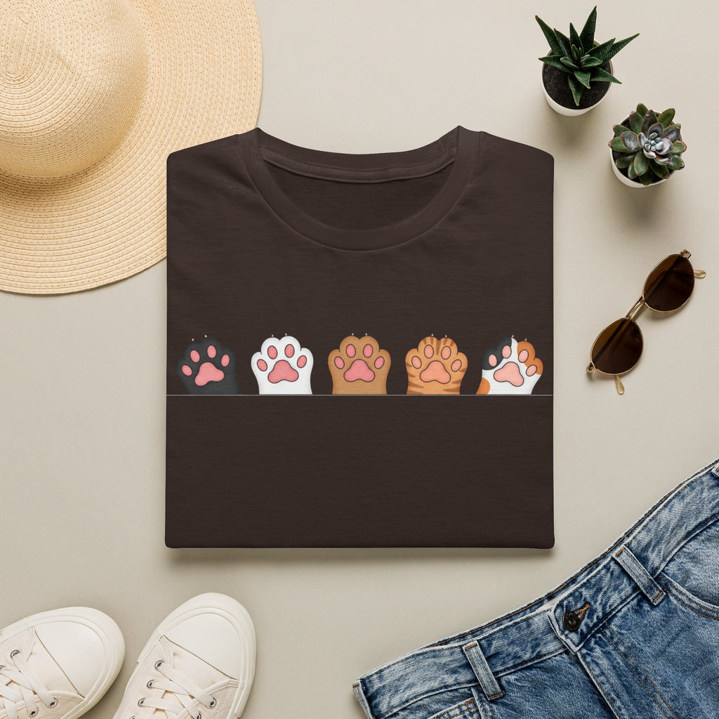 Cat Paw T-Shirt — Cute Multicolor Cat Paw Print Graphic Tee