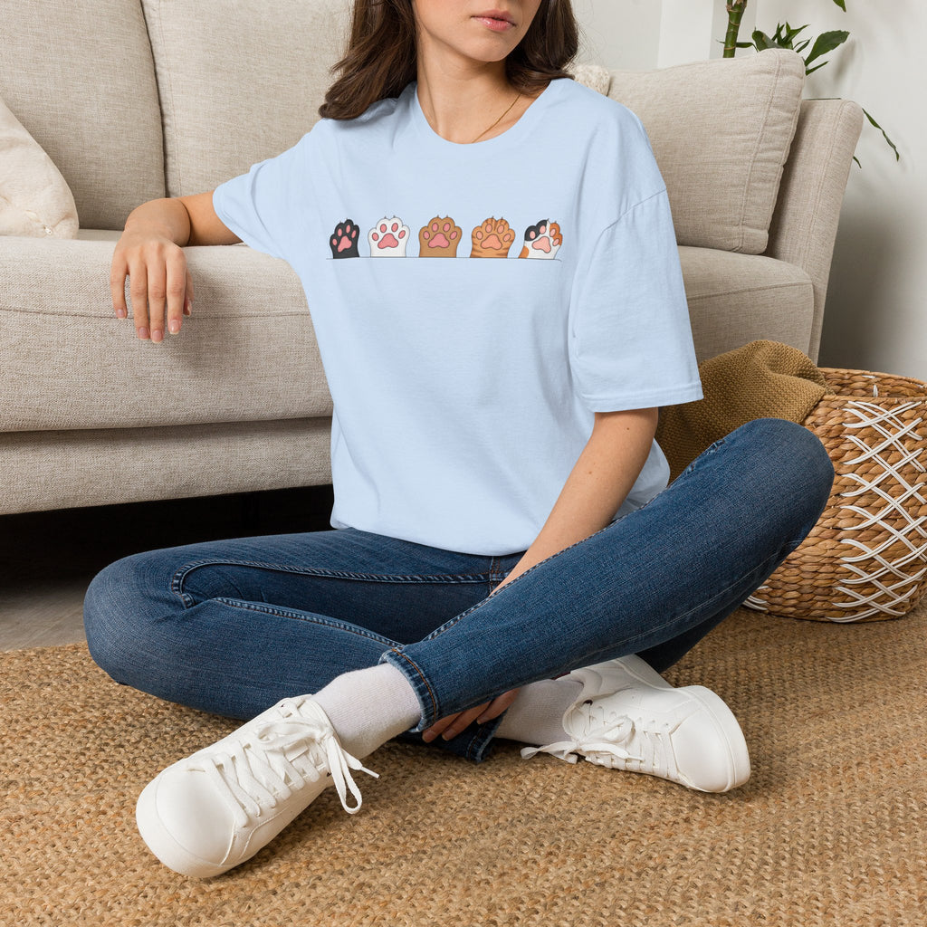 Cat Paw T-Shirt — Cute Multicolor Cat Paw Print Graphic Tee