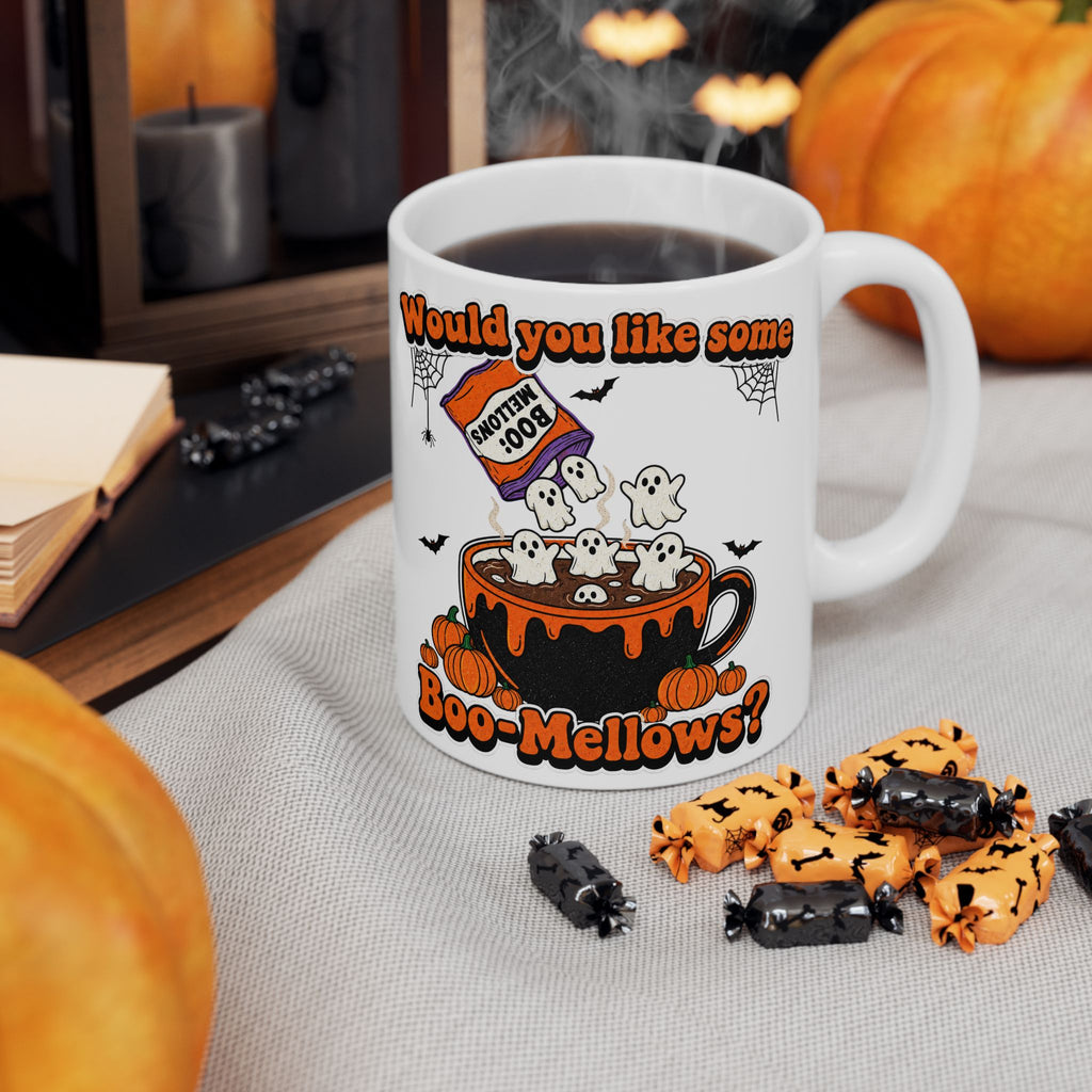 Halloween Boo-Mallows White 11oz, 15oz Mug — "Would you like some Boo-Mellows?"